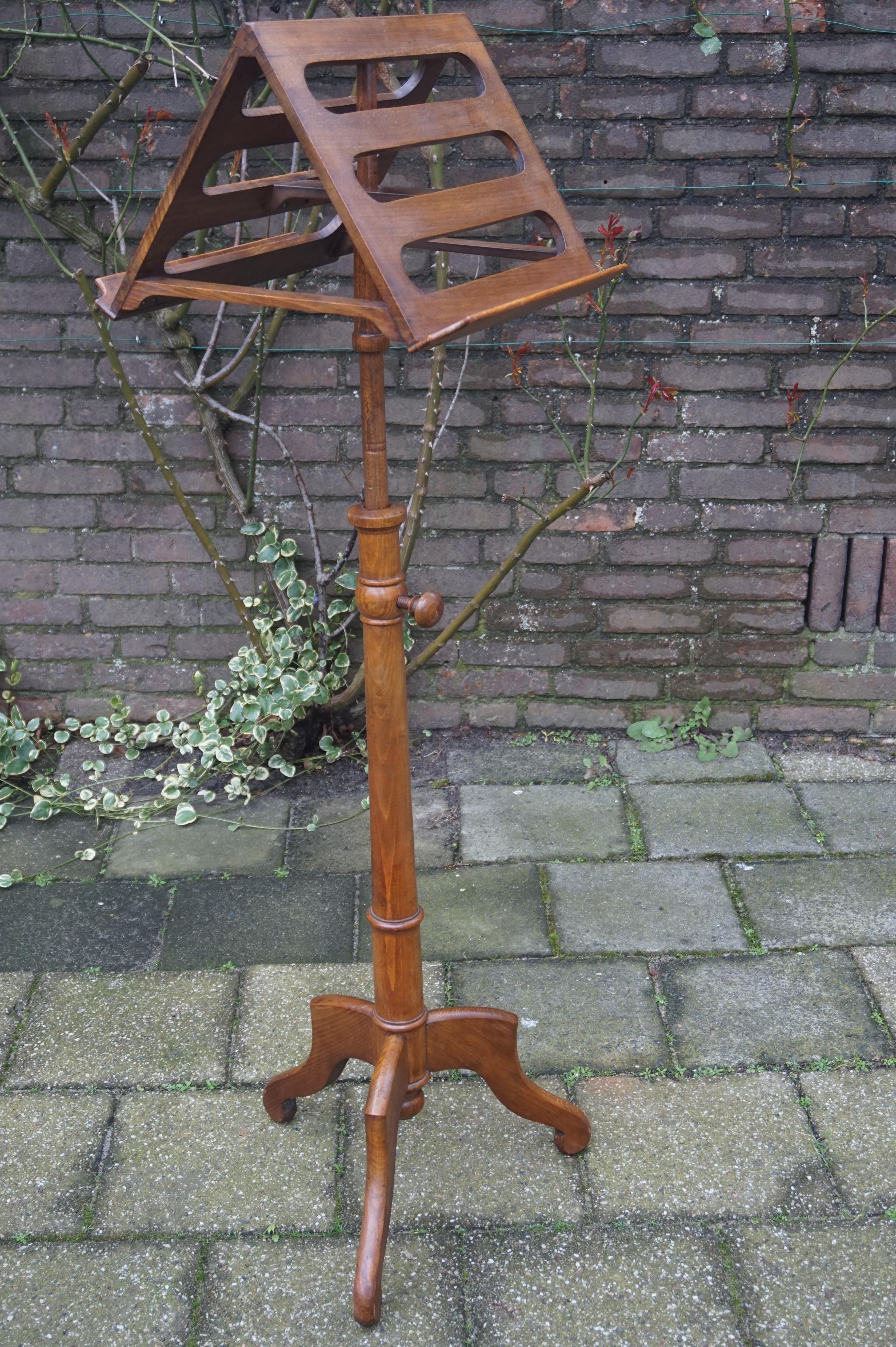 19th Century Biedermeier Adjustable Wooden Duet Sheet Music Stand AAA+ Condition In Excellent Condition In Lisse, NL