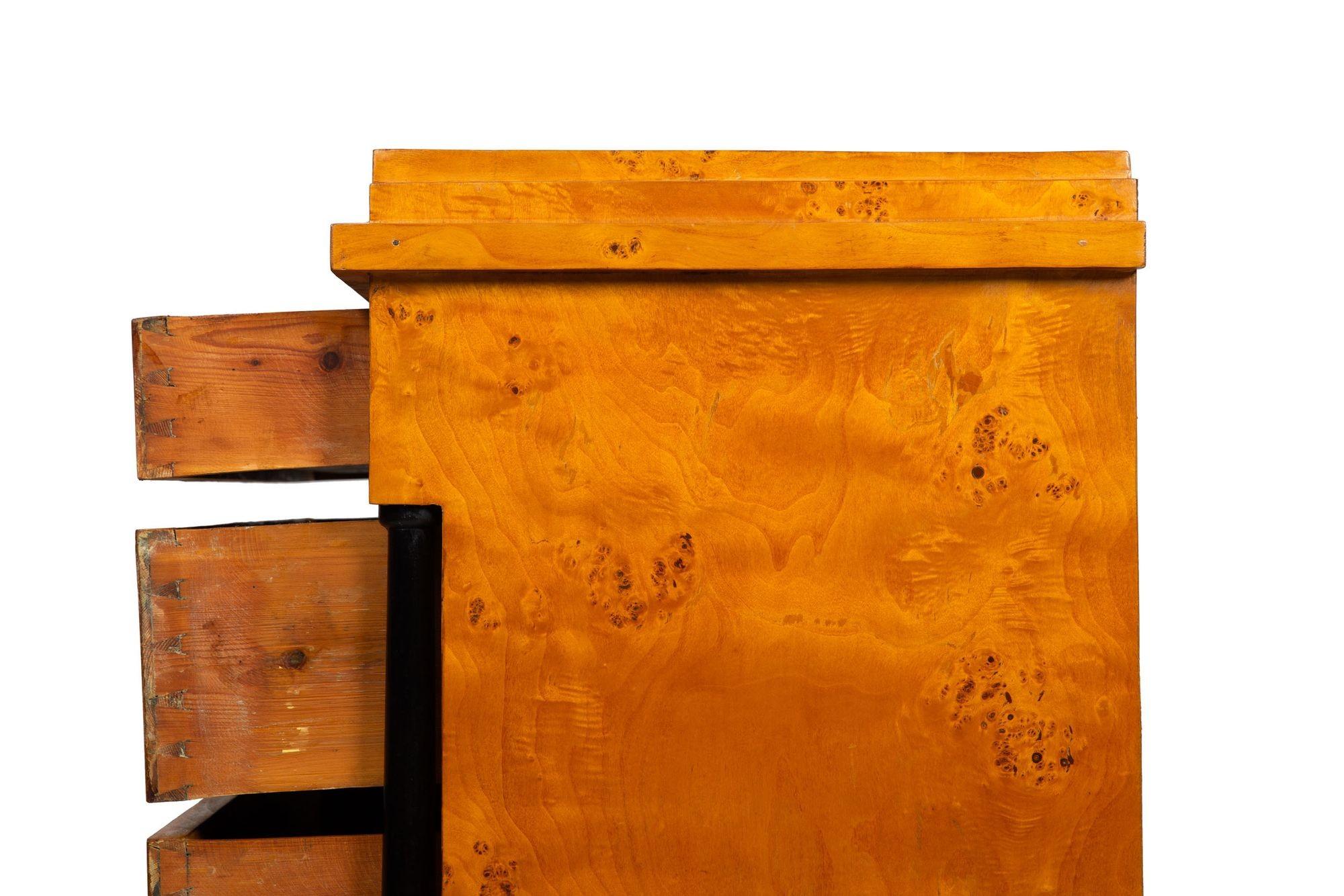 19th Century Biedermeier Antique Karelian Birch Chest of Drawers Commode For Sale 8