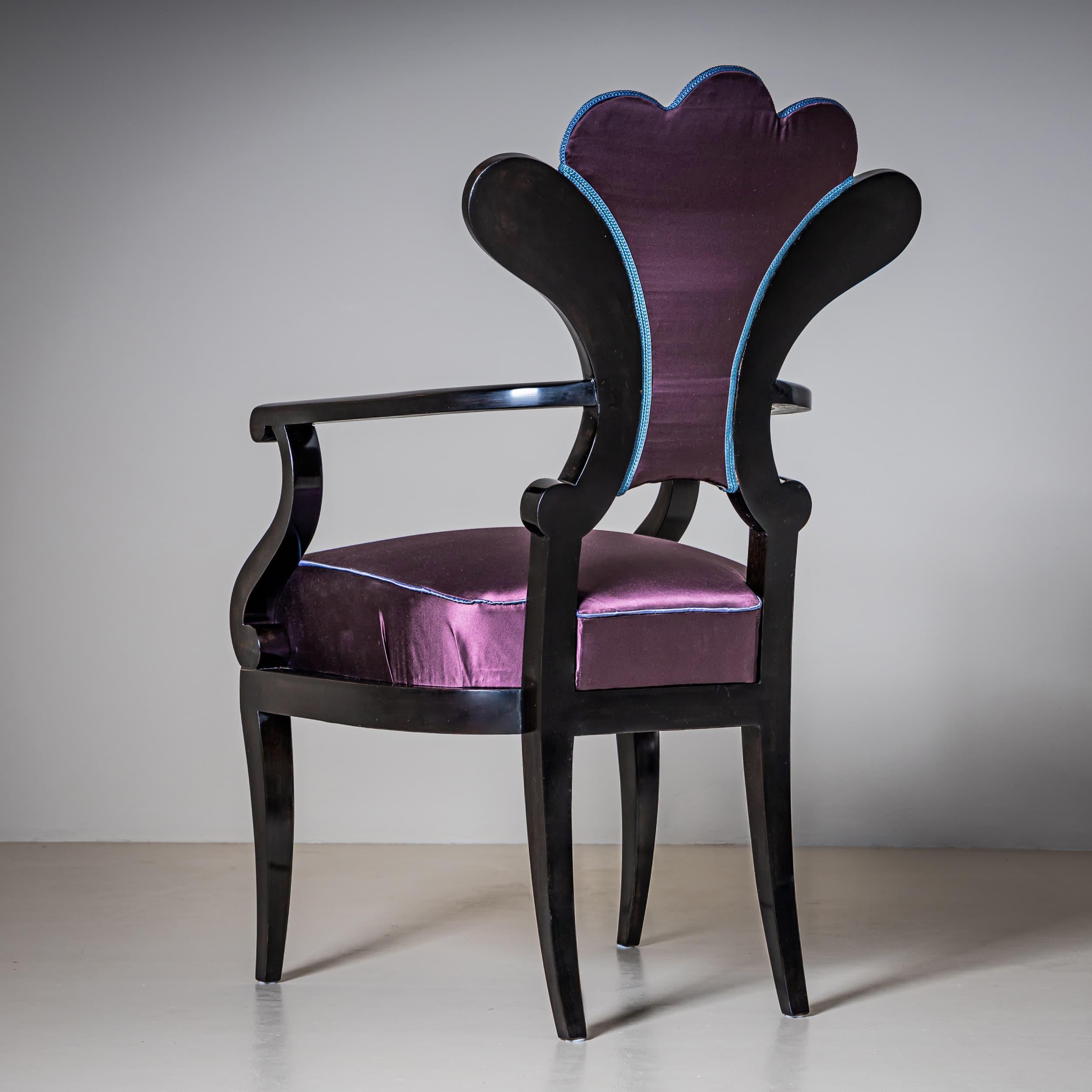 Satin 19th Century Biedermeier Armchair, Austria For Sale