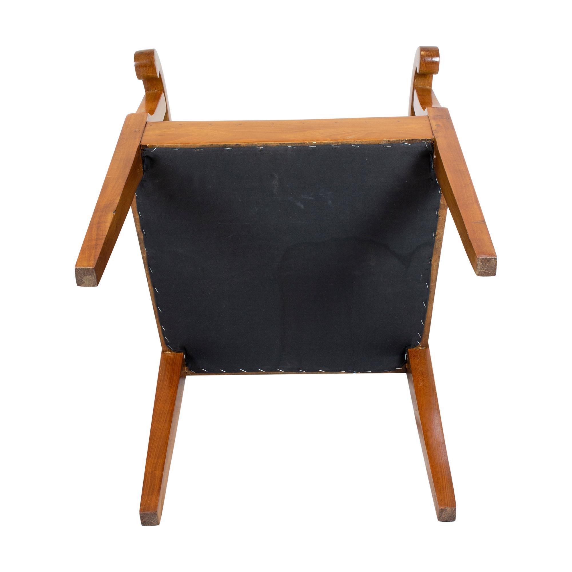 Biedermeier-Sessel aus massivem Kirschbaumholz, 19. Jahrhundert (Kirsche) im Angebot