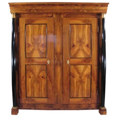 Antique 19th Century Biedermeier Armoire, walnut