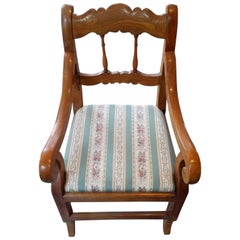 19th Century Biedermeier Ash and Fruit Wood Armchair Restored Handpolished