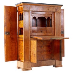 19th Century Biedermeier Ash Escritoire with Marble Top