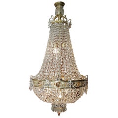 Lustre à panier Biedermeier du XIXe siècle