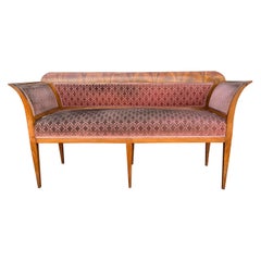 Banc Biedermeier du 19ème siècle avec pieds néoclassiques