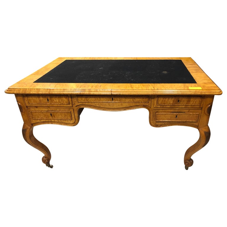 19th Century Biedermeier Birch Wood Partner Desk 1860s For Sale At 1stdibs
