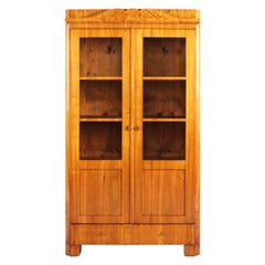 Antique 19th Century Biedermeier Bookcase, Vitrine, Cherrywood, Germany, circa 1840