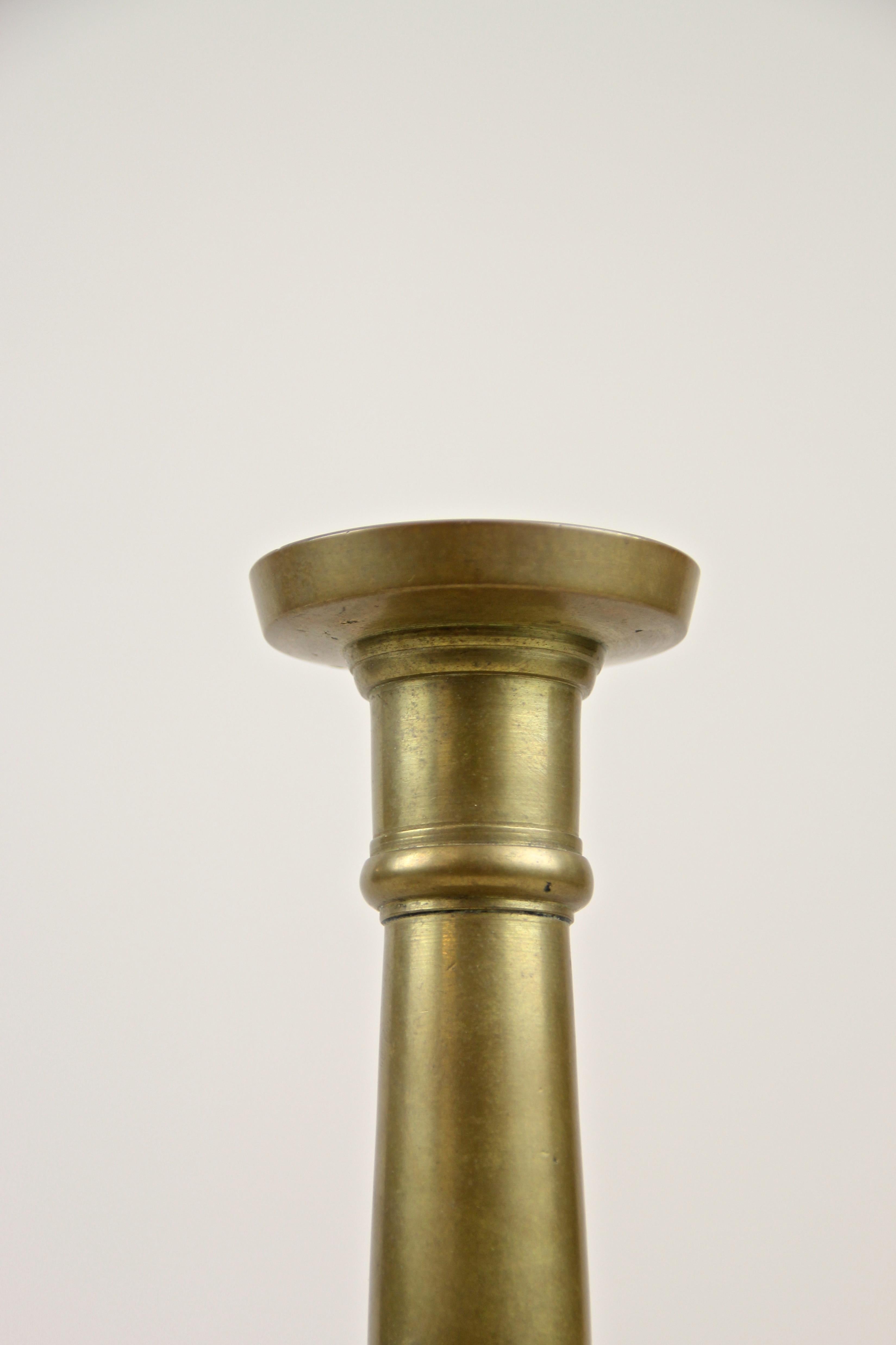 19th Century Biedermeier Brass Candlesticks, Austria, circa 1830 For Sale 5
