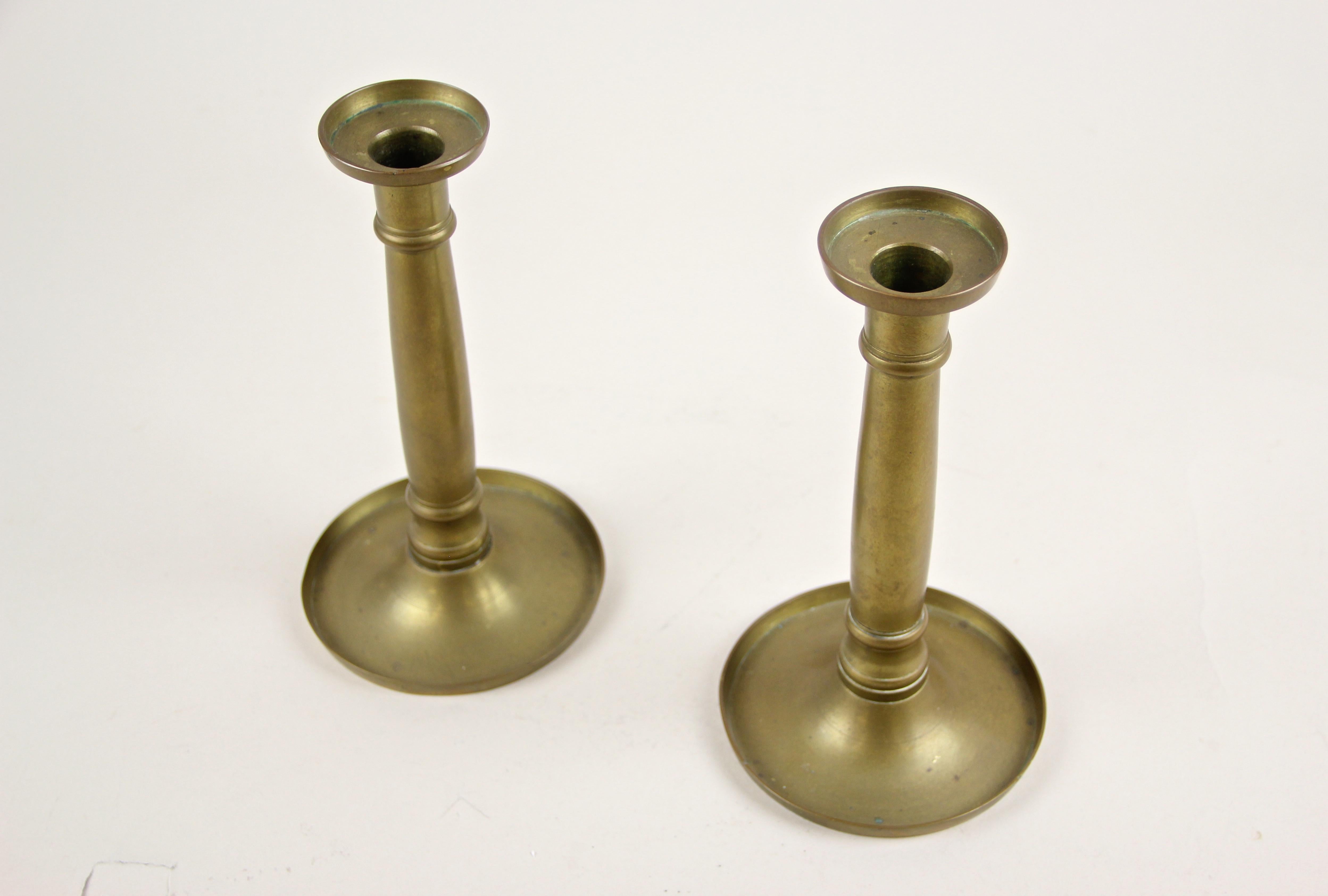 19th century brass candlesticks