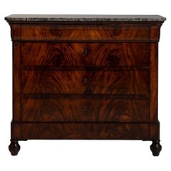 19th Century Biedermeier Brown Wood Chest of Drawers