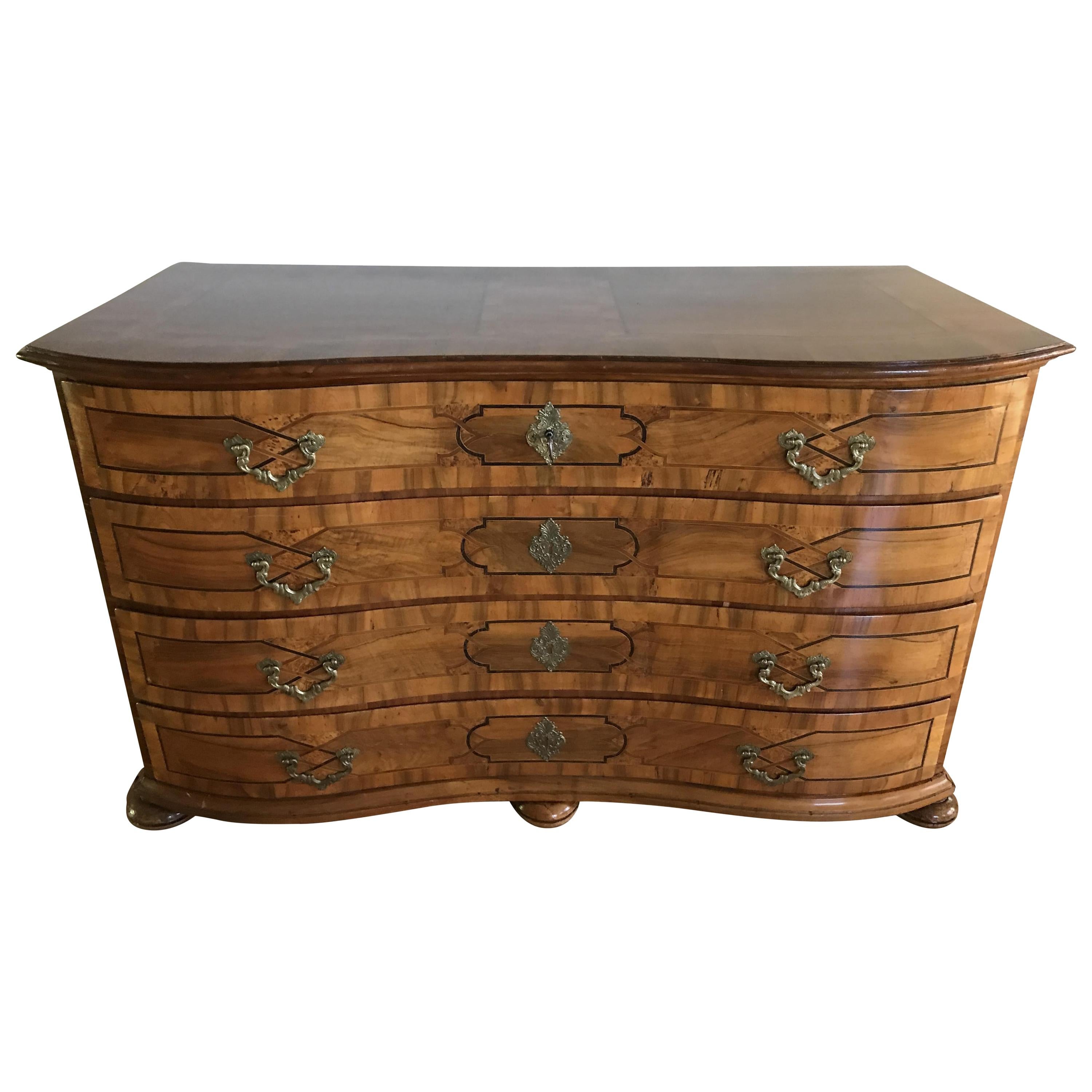 19th Century Biedermeier Burl Chest of Drawers