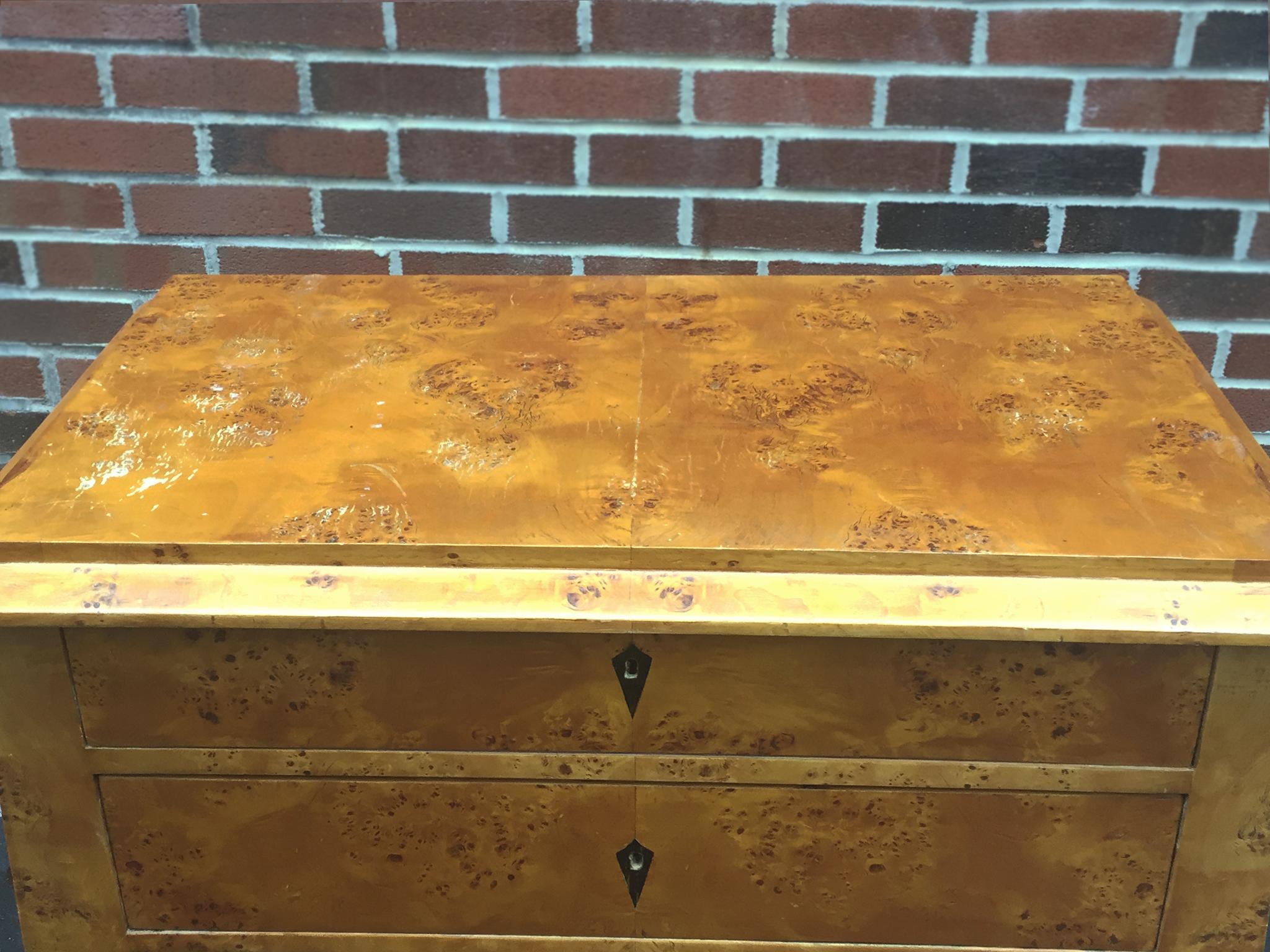 19th Century Biedermeier Burl Chest of Drawers or Commode 4
