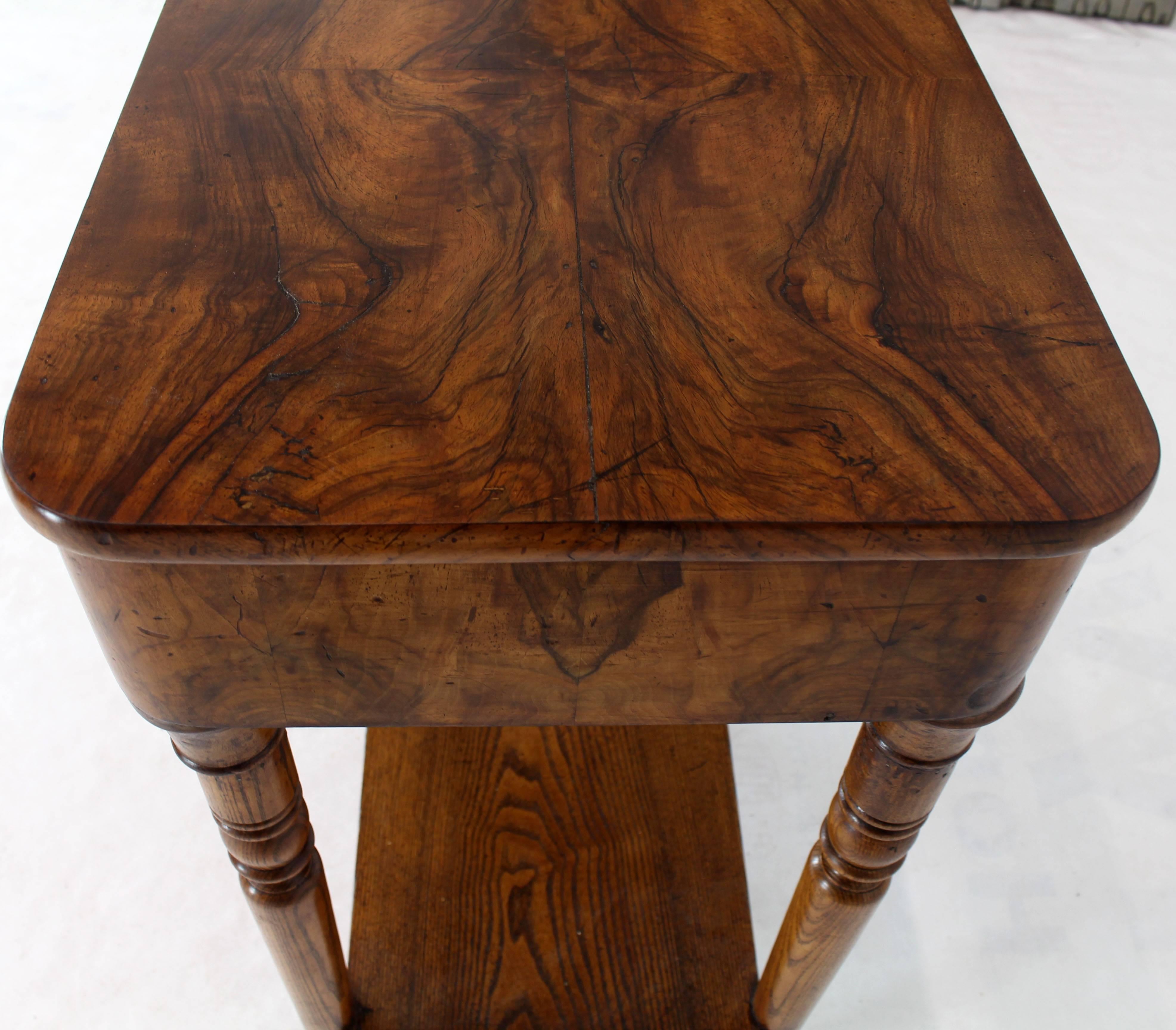 19th Century Biedermeier Burl Walnut One Drawer Sewing Stand Table 5