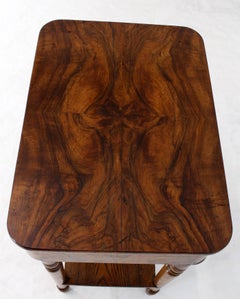 19th Century Biedermeier Burl Walnut One Drawer Sewing Stand Table