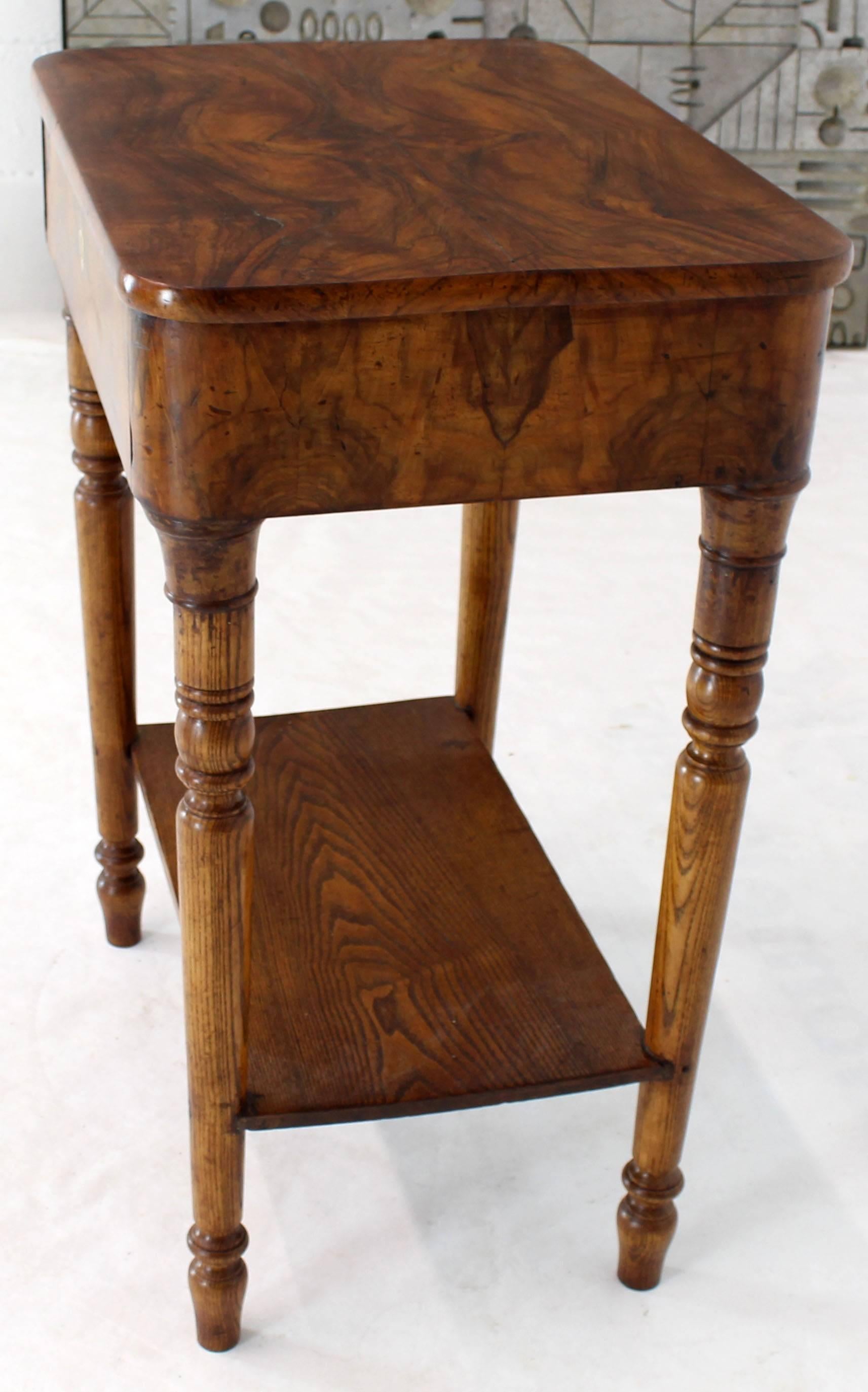 19th Century Biedermeier Burl Walnut One Drawer Sewing Stand Table 3
