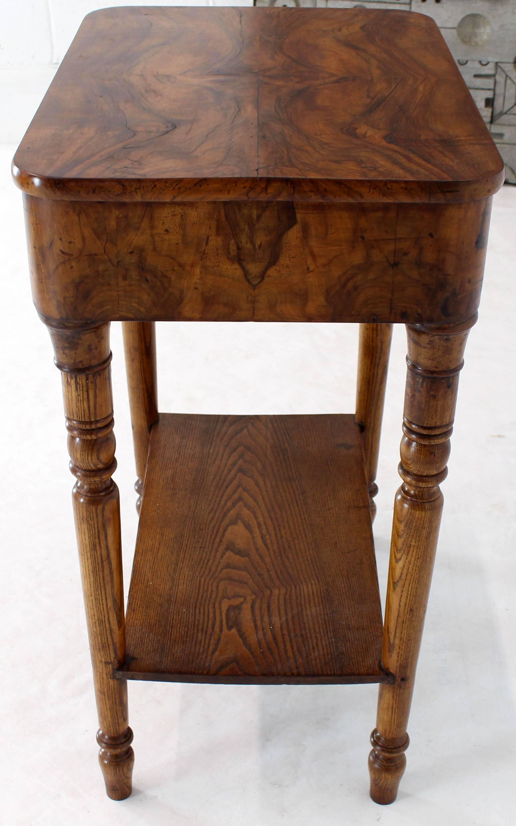 19th Century Biedermeier Burl Walnut One Drawer Sewing Stand Table 4