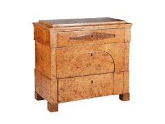 19th Century Biedermeier Burlwood Chest of Drawers