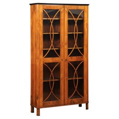 19th Century Biedermeier Cabinet with Glass Paned Doors
