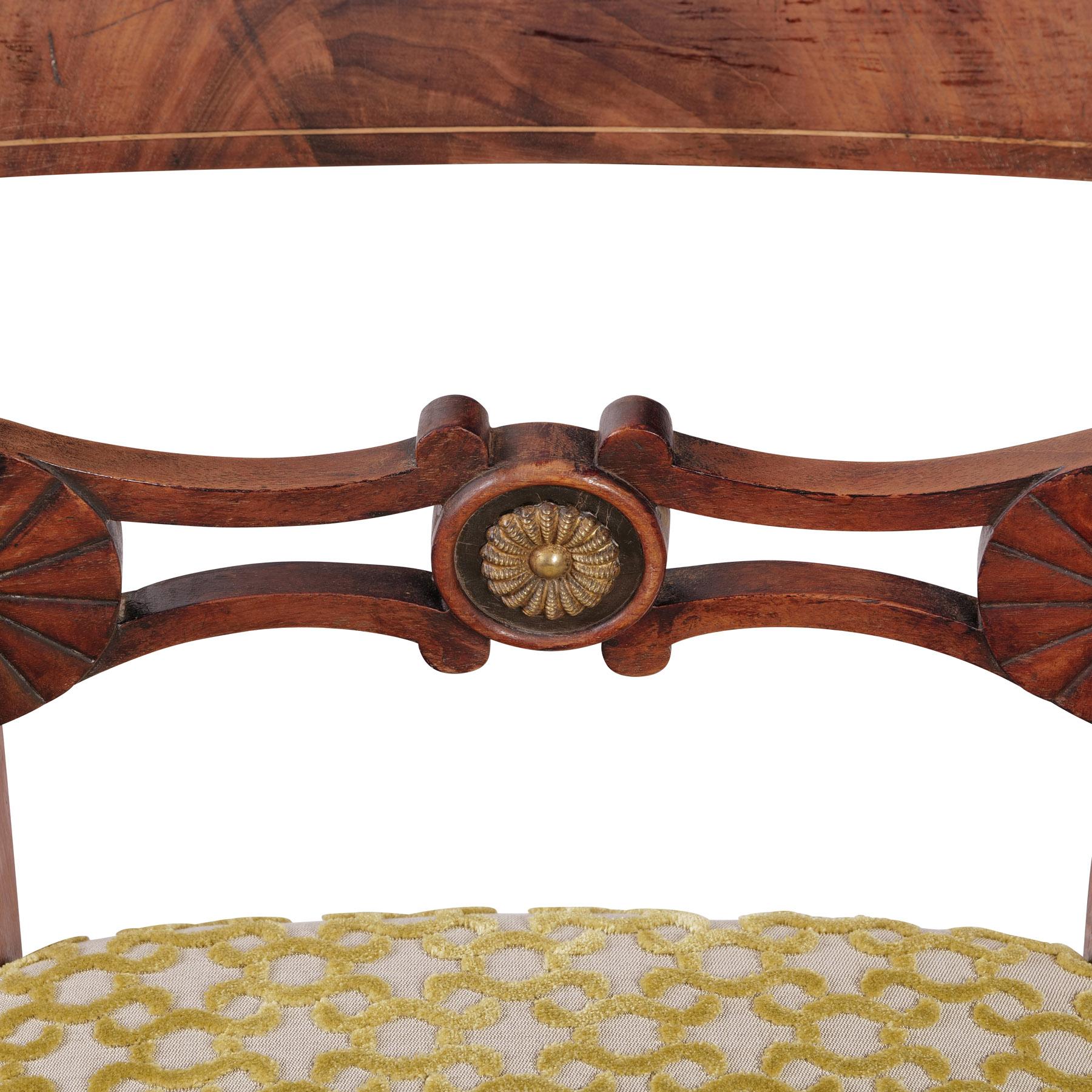 19th Century Biedermeier Chair Nutwood around 1820 For Sale 2