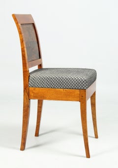 19th Century Biedermeier Chair with Ink Painting, Northern Germany, circa 1820