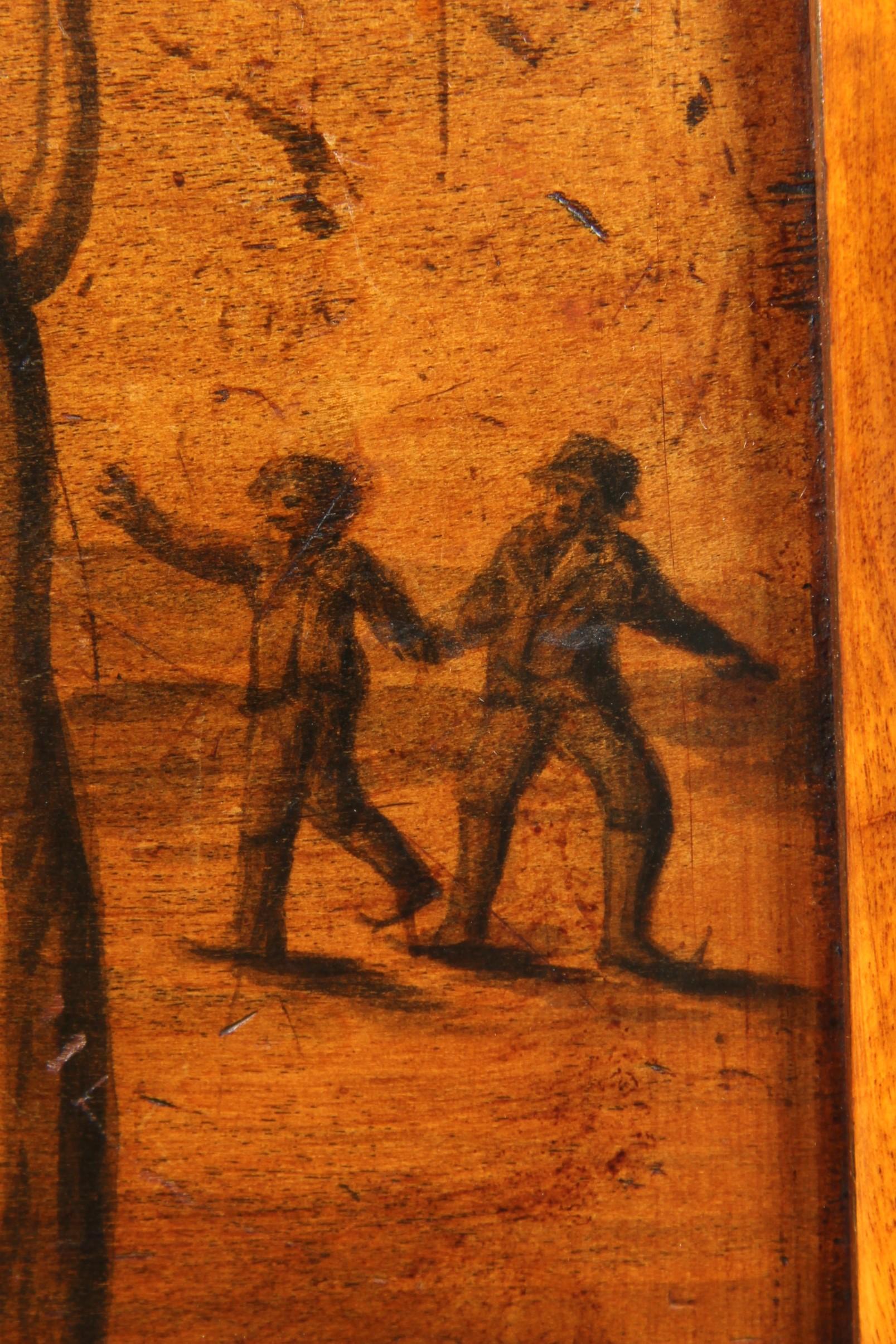 19th Century Biedermeier Chair with Ink Painting, Northern Germany, circa 1820 For Sale 3