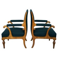 Antique 19th Century Biedermeier Cherry Armchairs. Vienna, c. 1825.