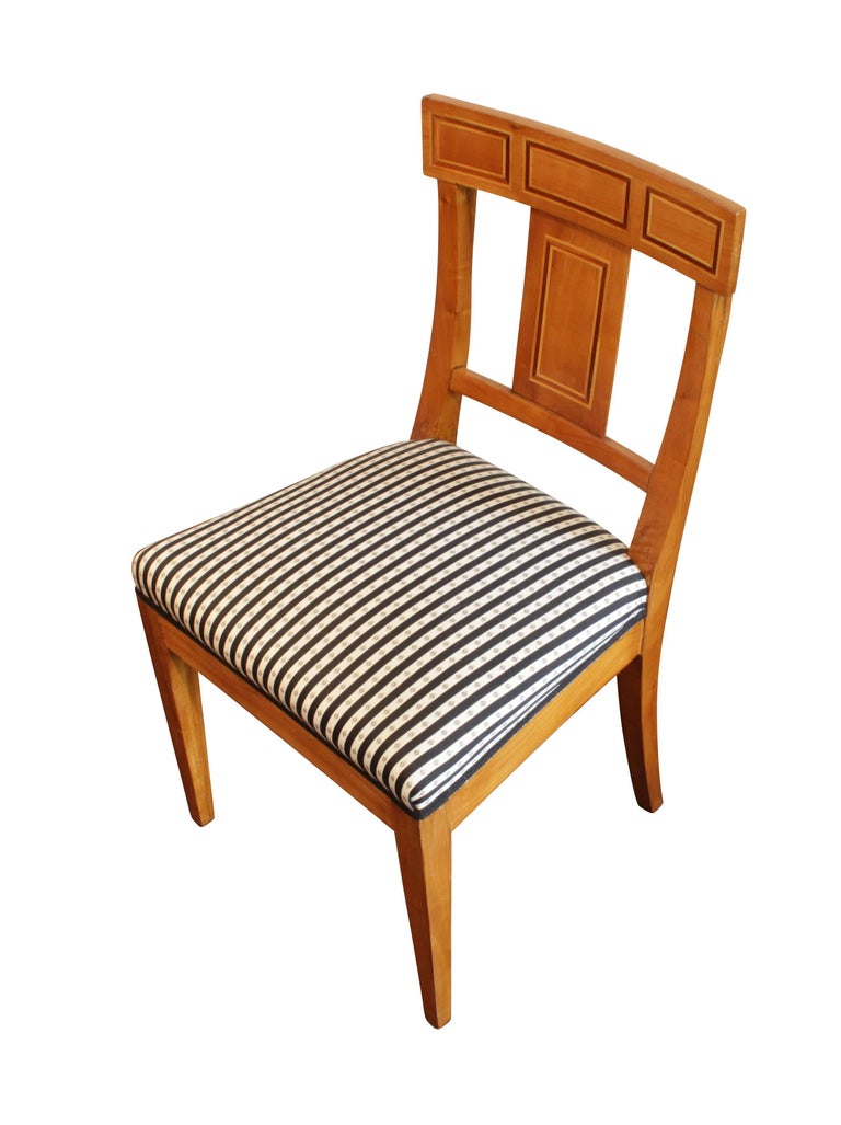 German 19th Century Biedermeier Cherry Chair For Sale