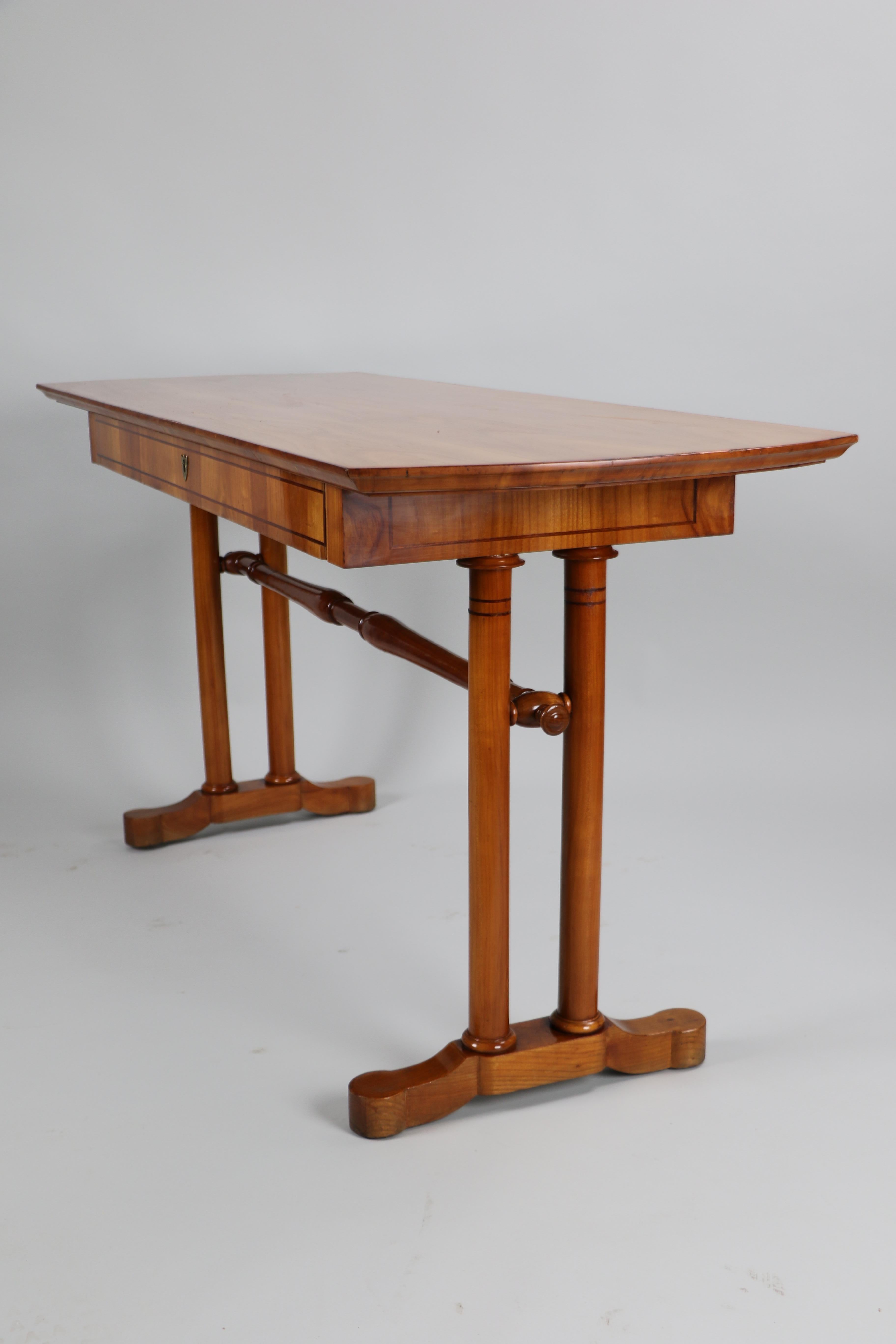 Austrian 19th Century Biedermeier Cherry Console Side Table. Vienna, c. 1825. For Sale