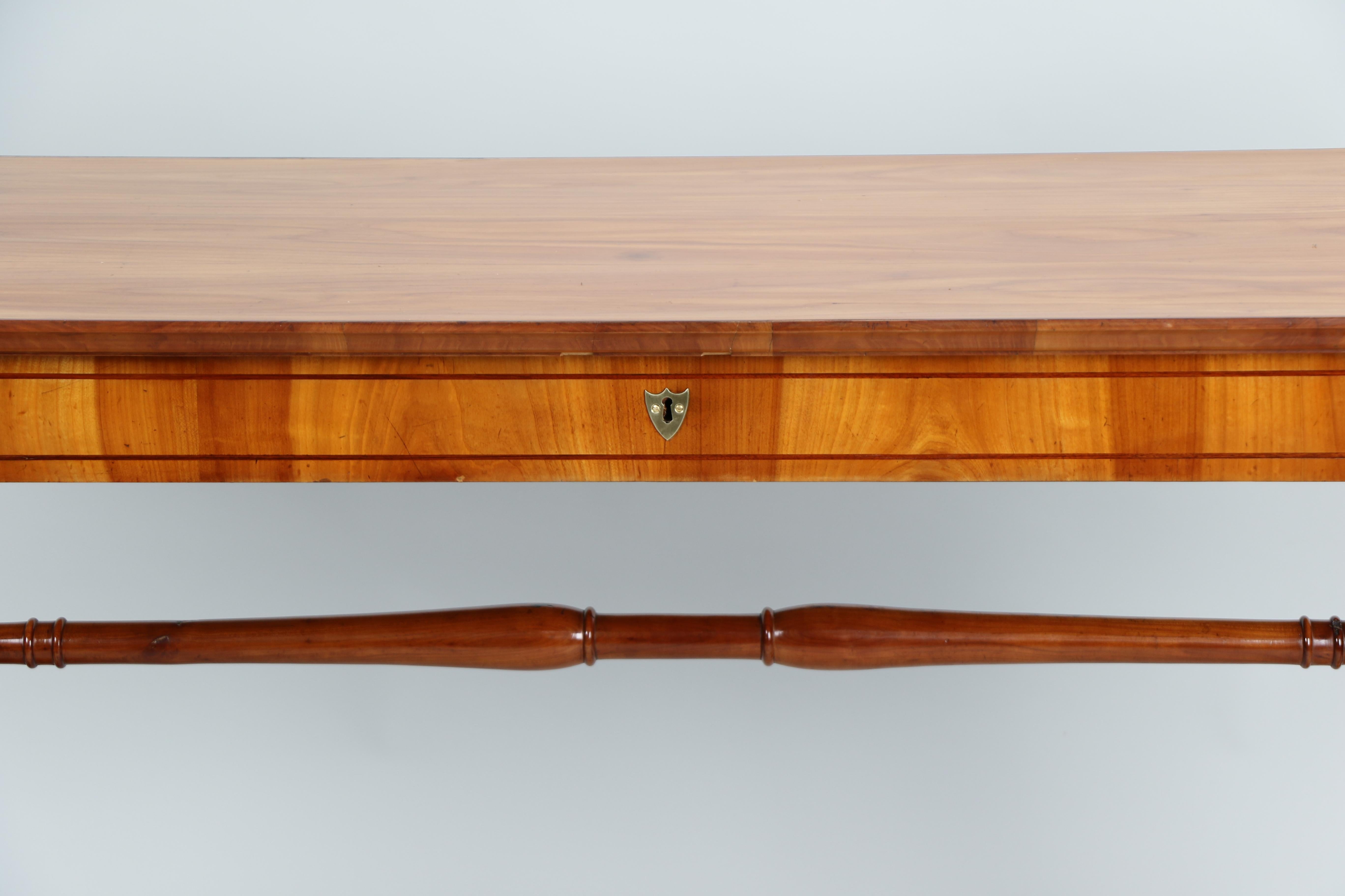Inlay 19th Century Biedermeier Cherry Console Side Table. Vienna, c. 1825. For Sale