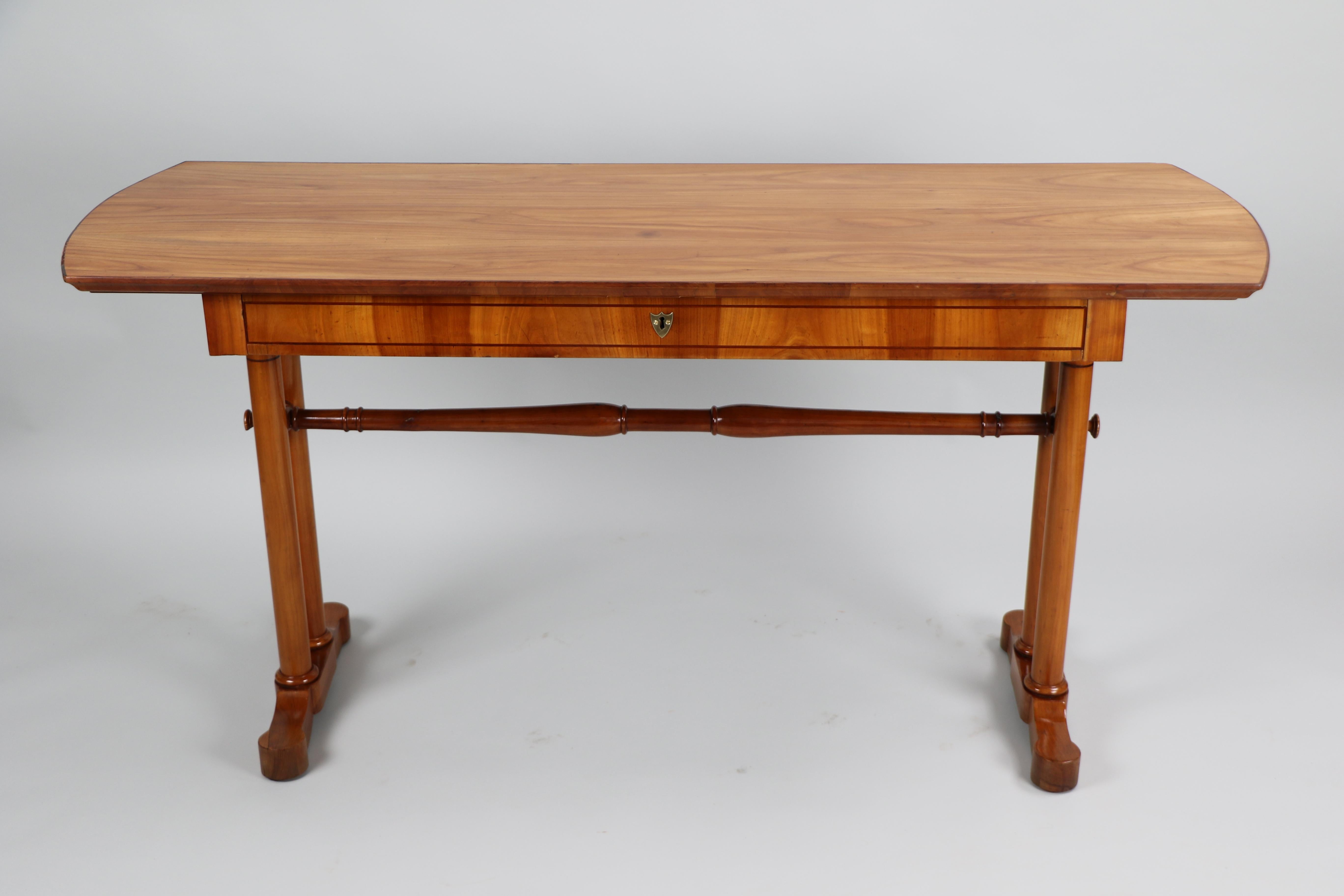 19th Century Biedermeier Cherry Console Side Table. Vienna, c. 1825. For Sale 4