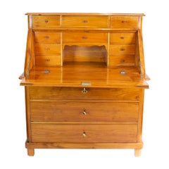 19th Century Biedermeier Cherry Fall Front Desk / Secretaire