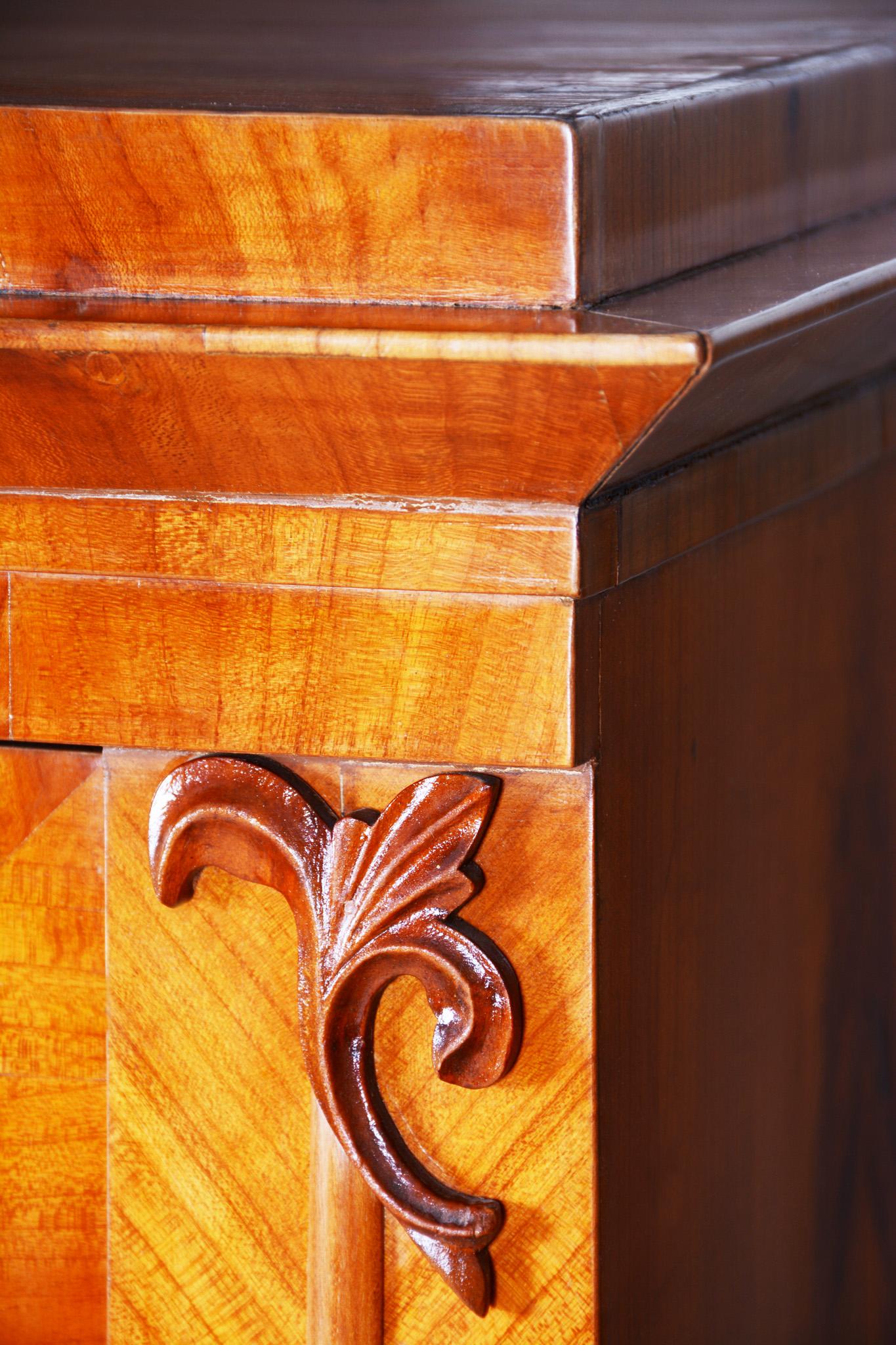 Lacquer 19th Century Biedermeier Cherry Pair of Wardrobes, Completely Restored, 1840s