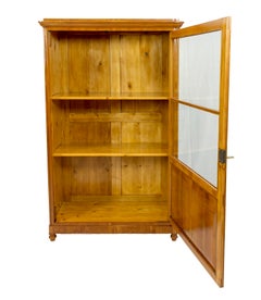 19th Century Biedermeier Cherry Showcase Cabinet / Vitrine
