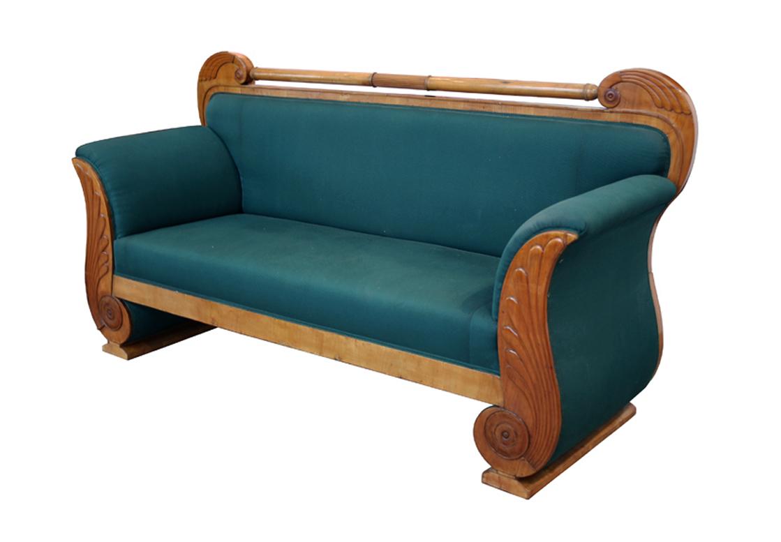 Hello,
This elegant early Viennese Biedermeier sofa was made circa 1825.

The sofa is an example of beautiful, rare and refined design and excellent craftsmanship. Viennese Biedermeier pieces are distinguished by their sophisticated proportions and