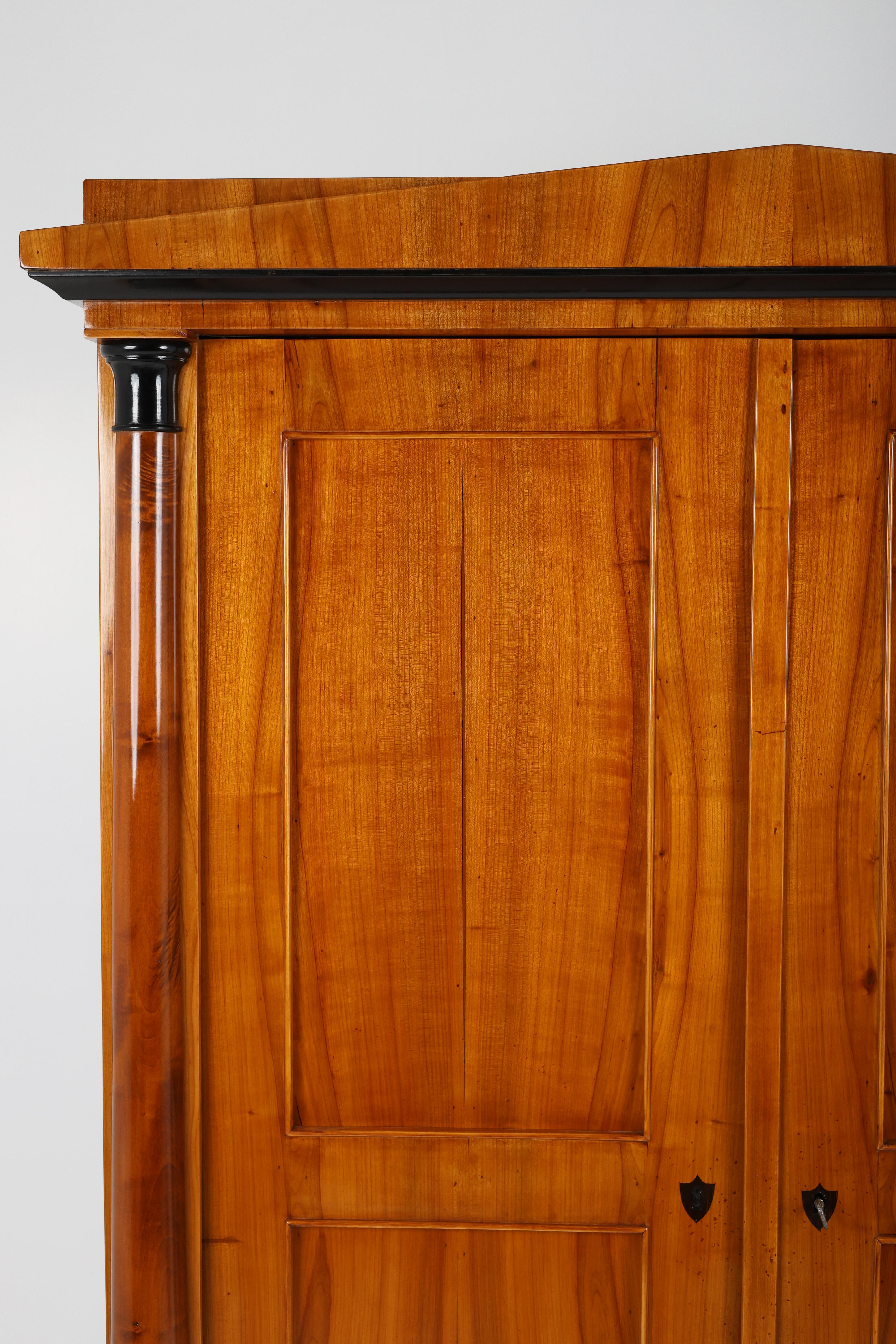 Early 19th Century 19th Century Biedermeier Cherry wood Wardrobe For Sale