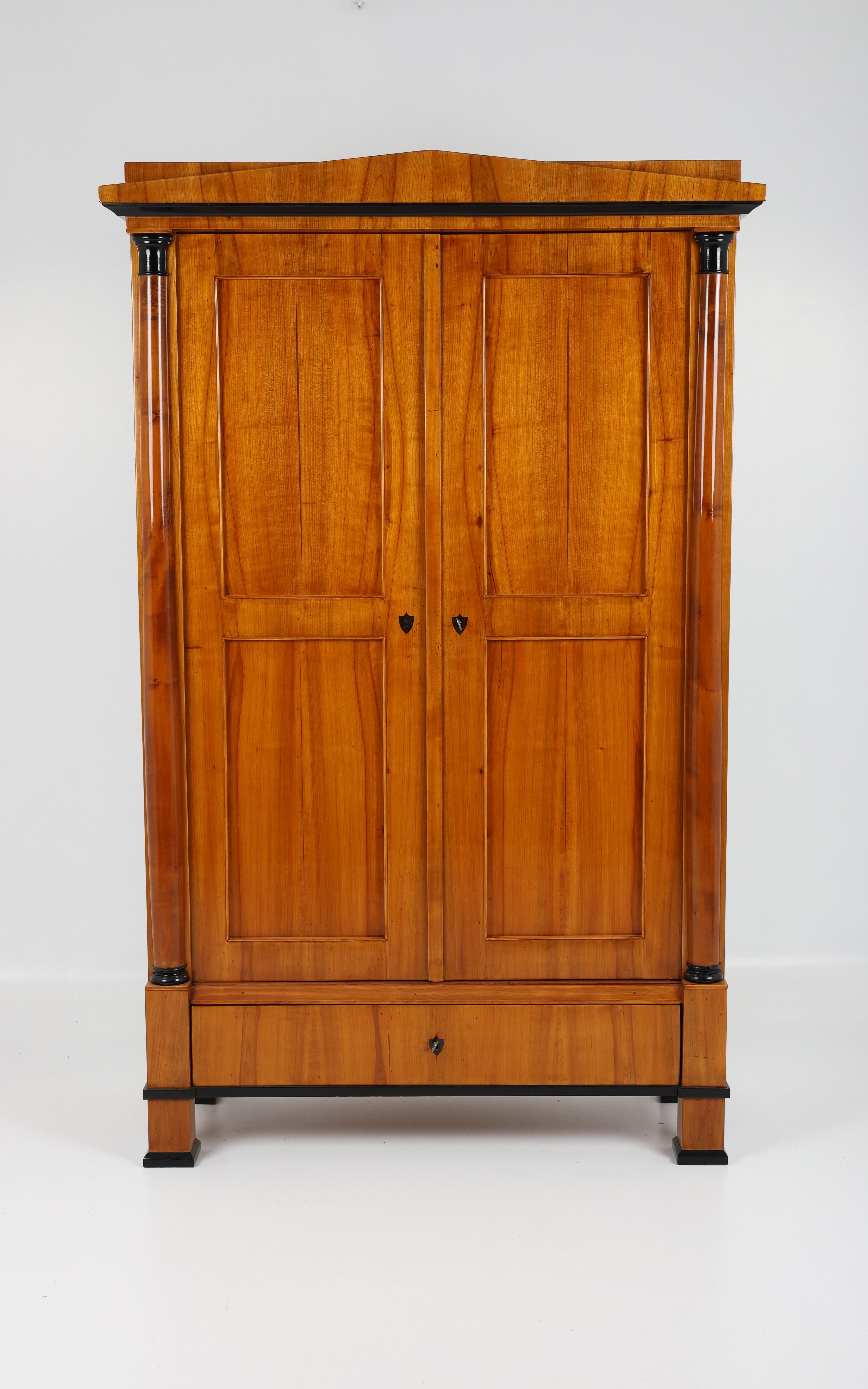 19th Century Biedermeier Cherry wood Wardrobe For Sale 1