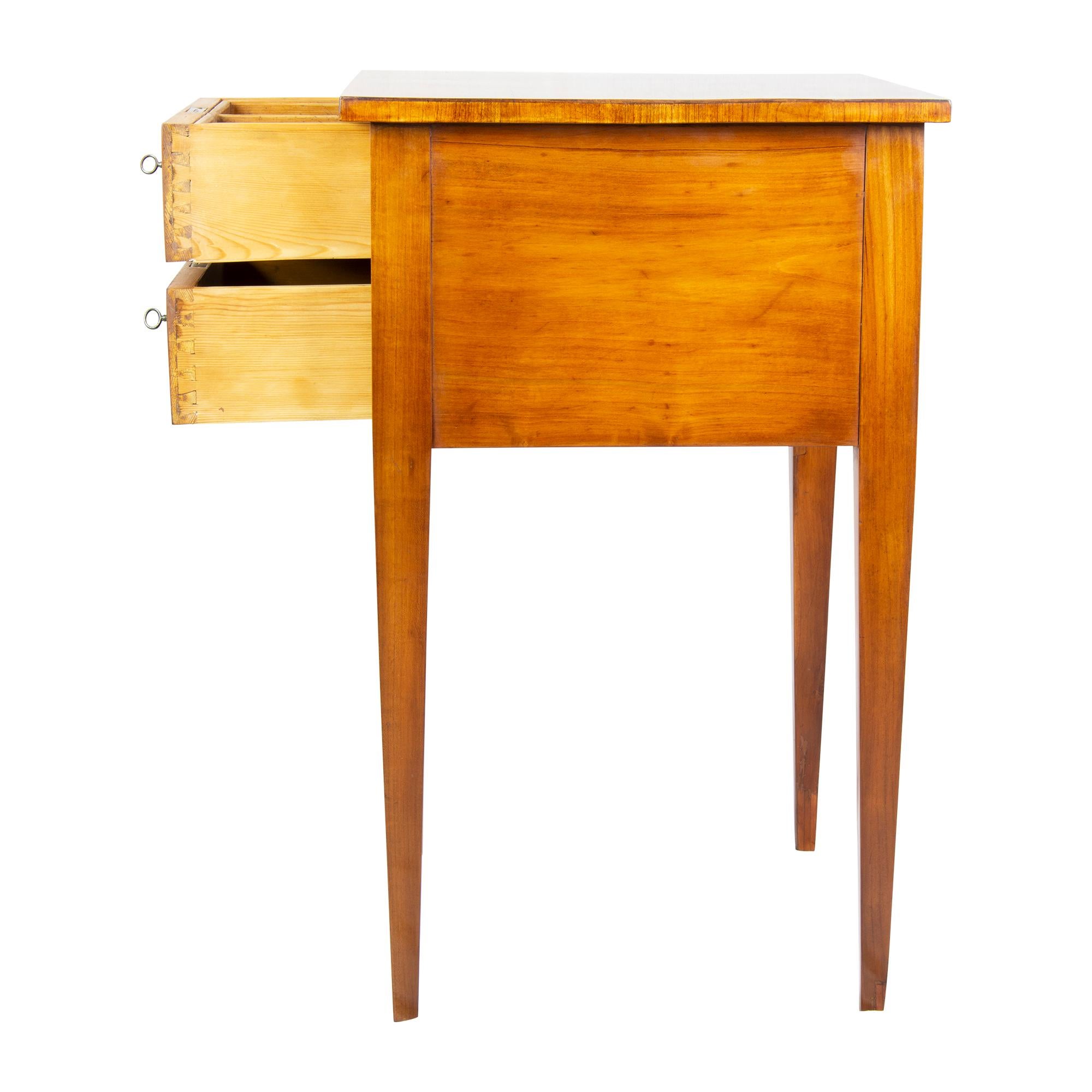 19th Century Biedermeier Cherrywood 2-Drawer Side Table 6