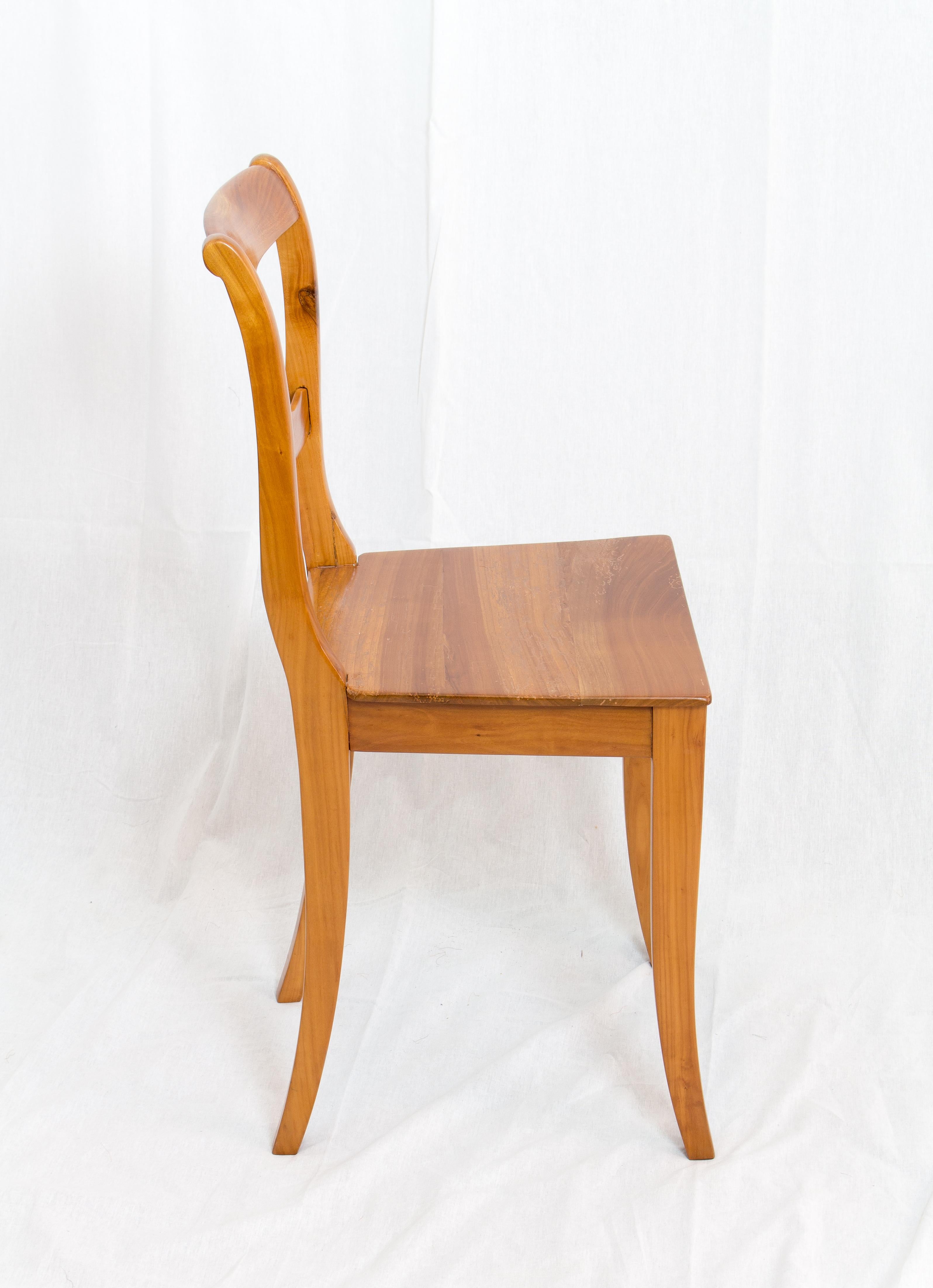 German 19th Century Biedermeier Cherrywood Chair For Sale