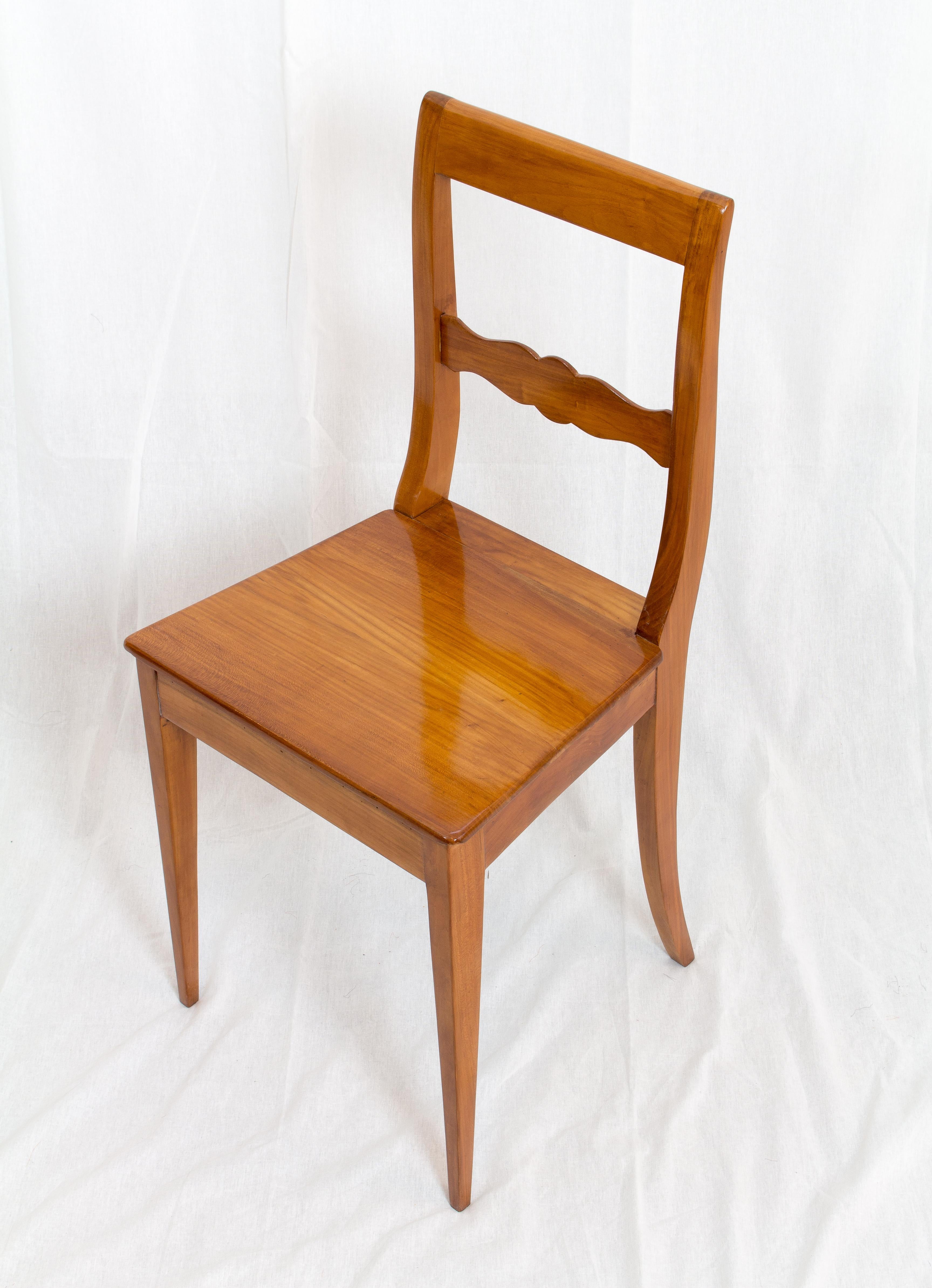 Polished 19th Century Biedermeier Cherrywood Chair