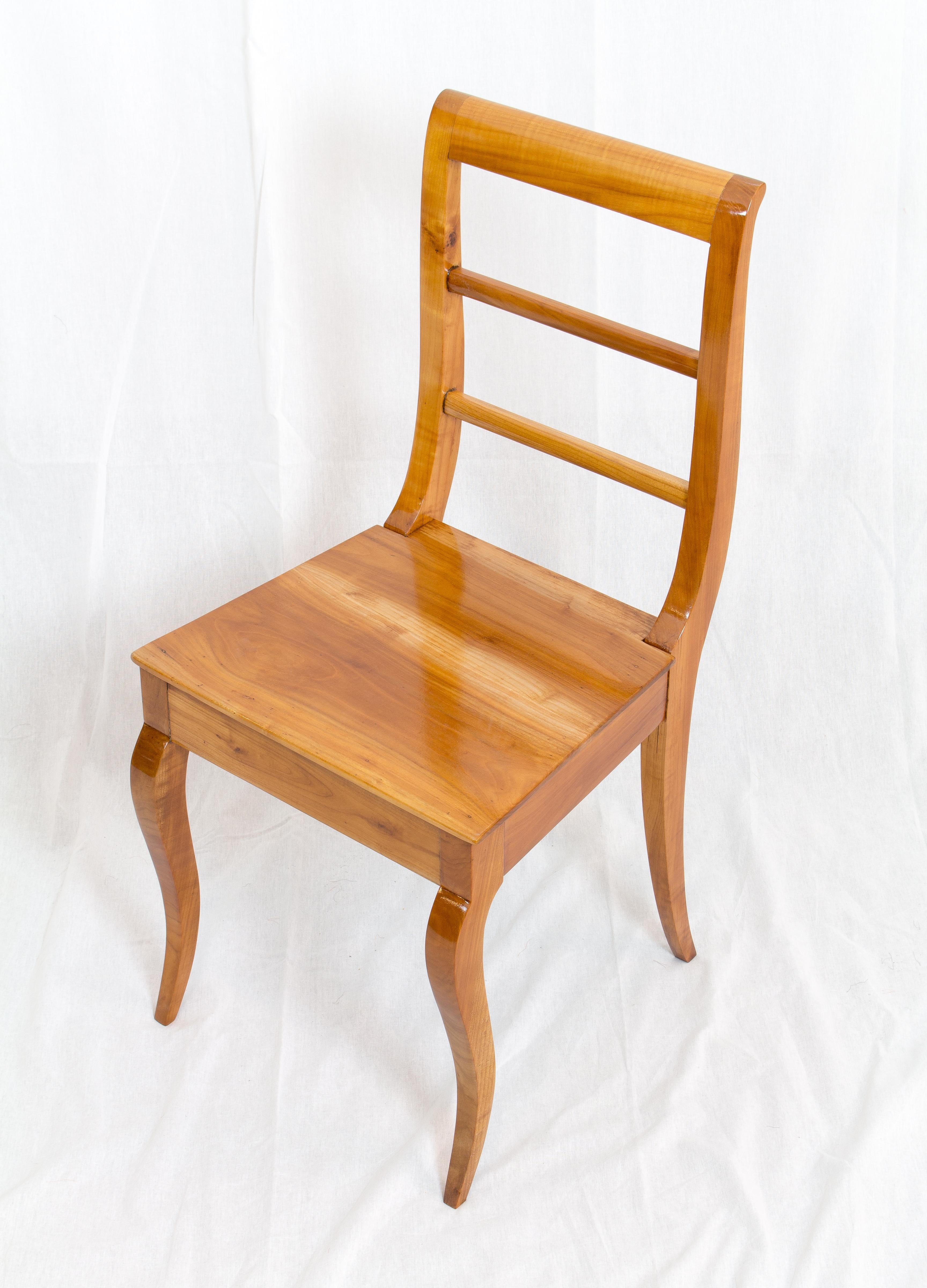 Polished 19th Century Biedermeier Cherrywood Chair