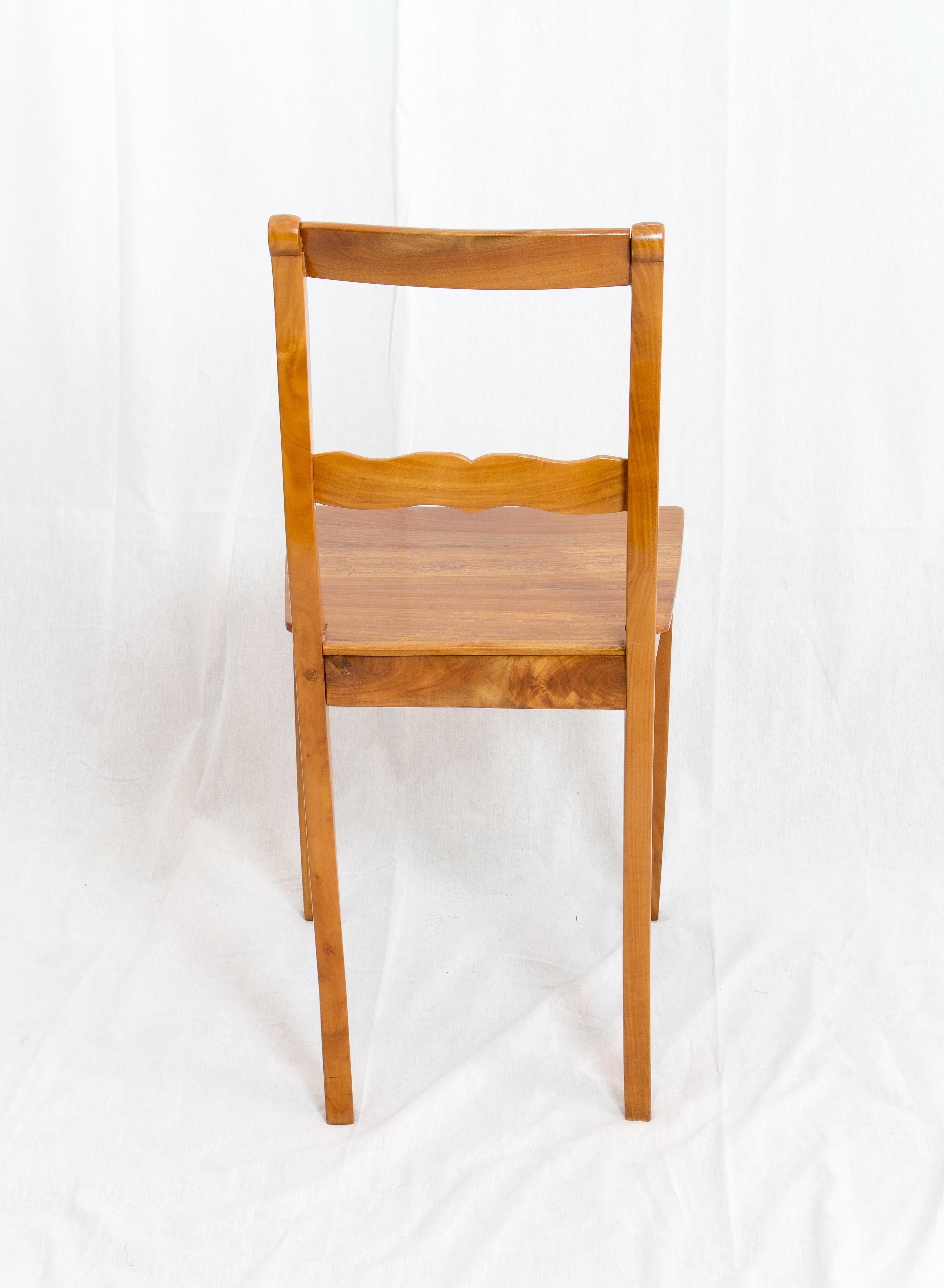 Polished 19th Century Biedermeier Cherrywood Chair For Sale