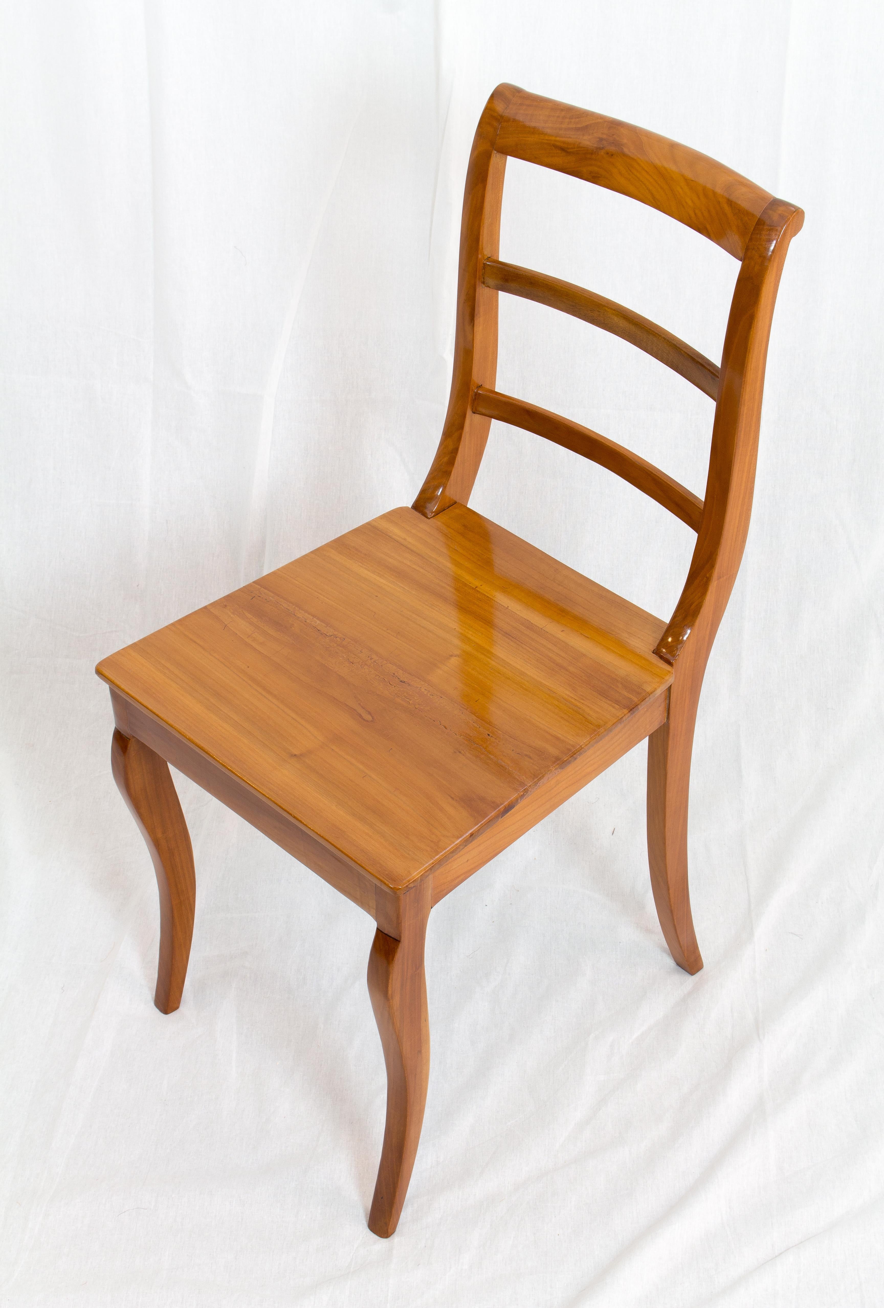 Polished 19th Century Biedermeier Cherrywood Chair