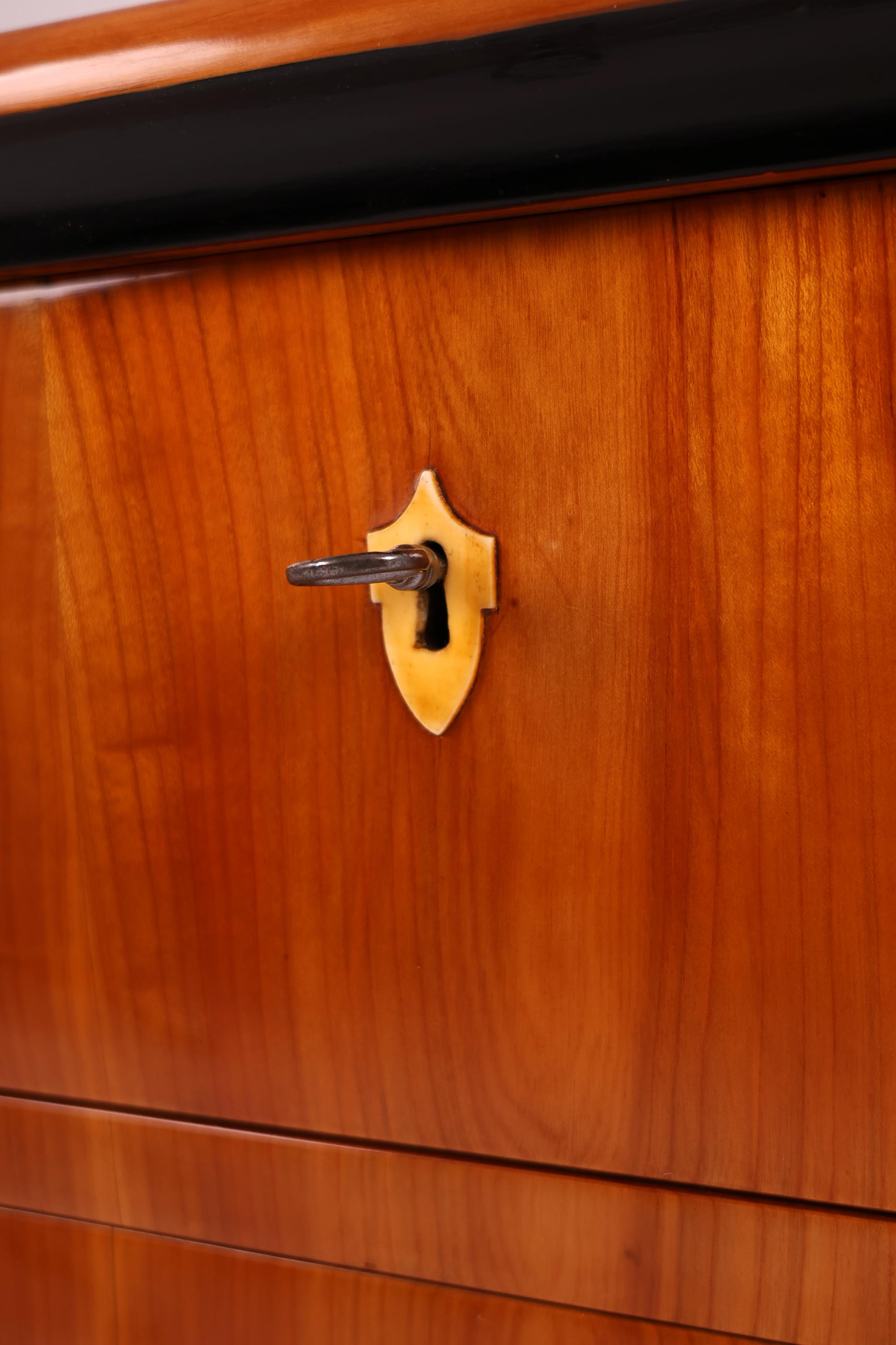 19th Century Biedermeier Chest of drawers, Cherry wood.  For Sale 7