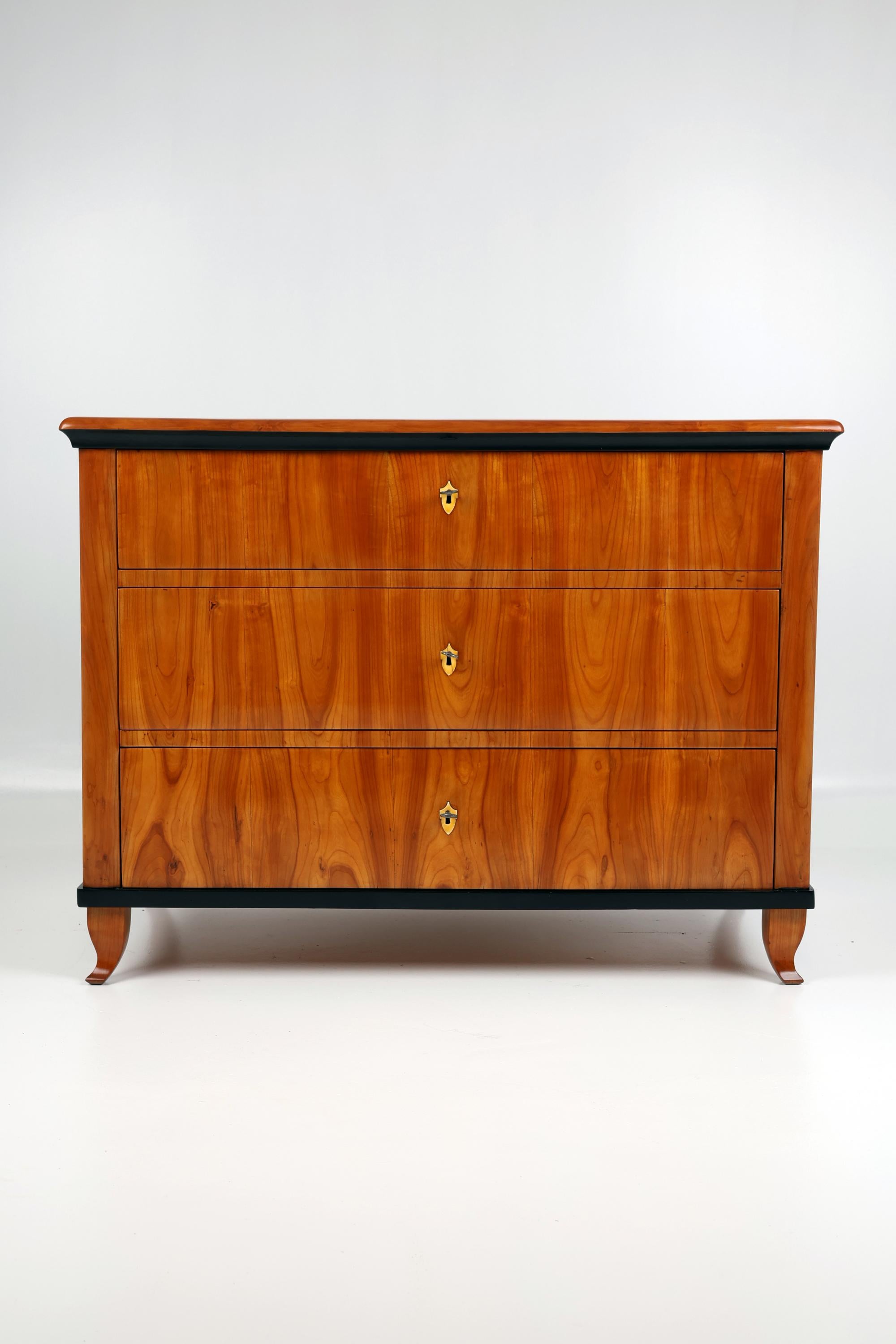 19th Century Biedermeier Chest of drawers, Cherry wood.  For Sale 8
