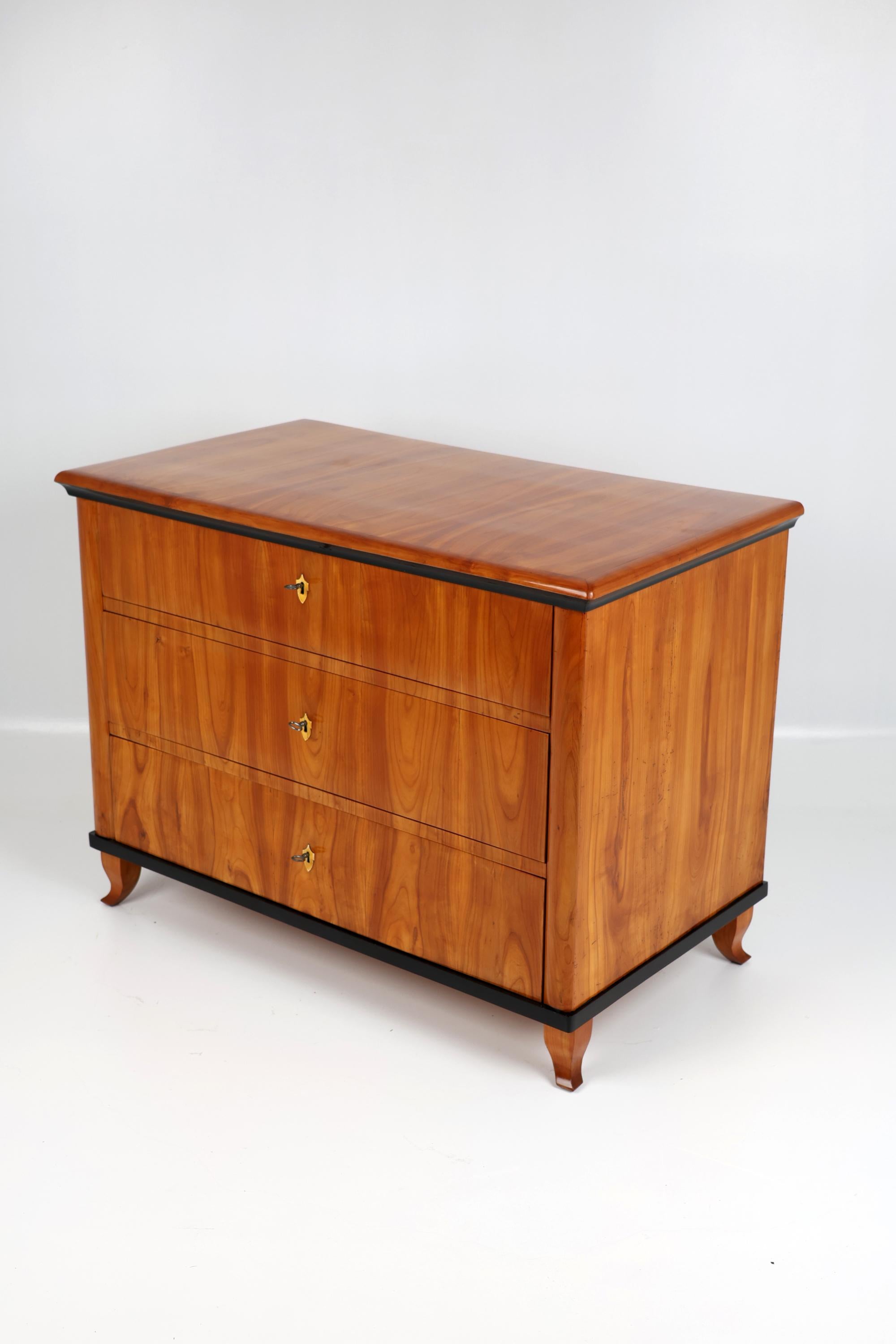 Tedesco Cassettiera Biedermeier del XIX secolo, legno di Wood. in vendita
