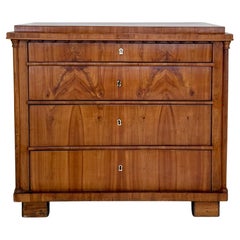 19th Century Biedermeier Chest of Drawers in Cherrywood with Columns, circa 1820