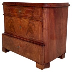 19th Century Biedermeier Chest of Drawers in Red Brown Mahogany, circa 1830