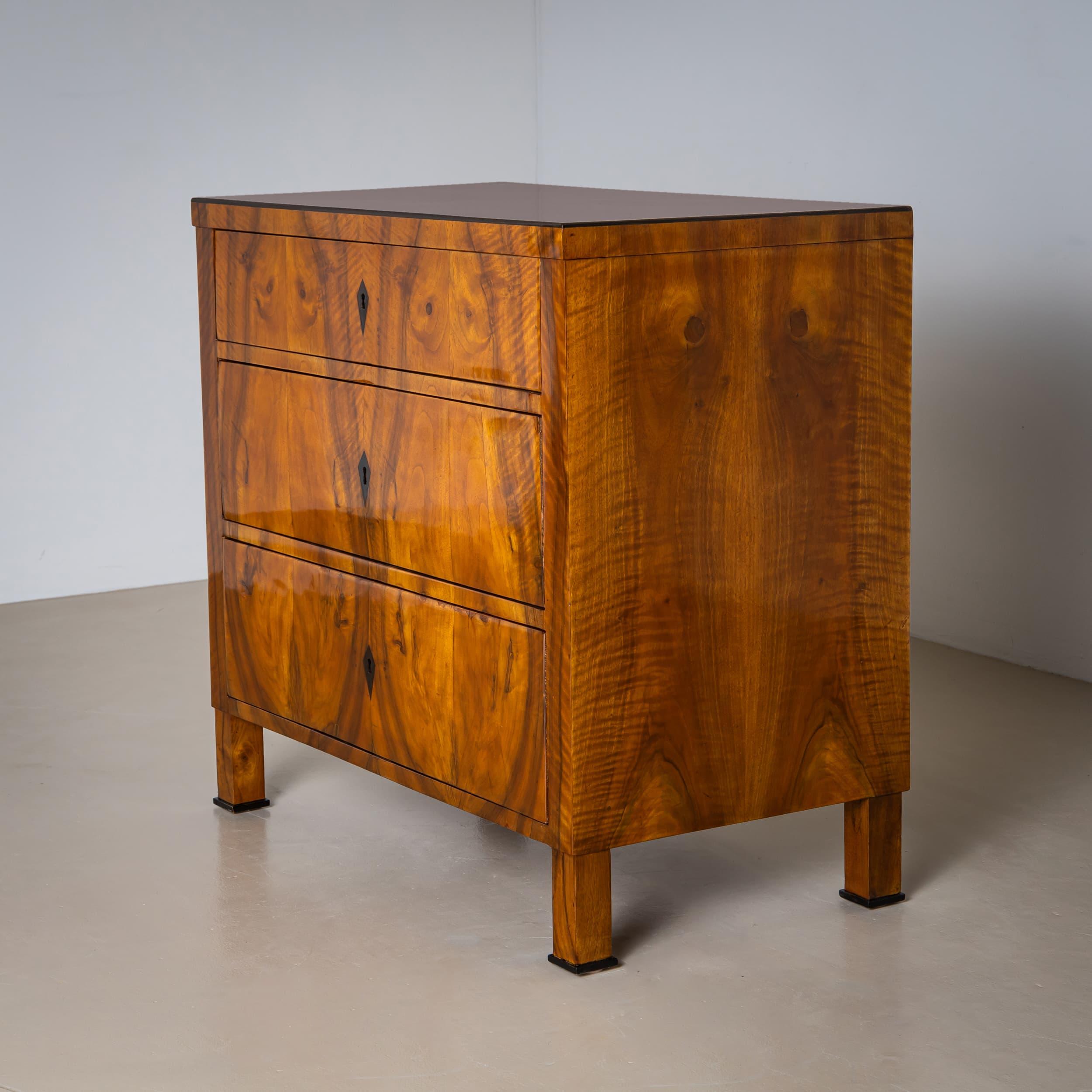 Noce Cassettiera Biedermeier del XIX secolo in noce in vendita
