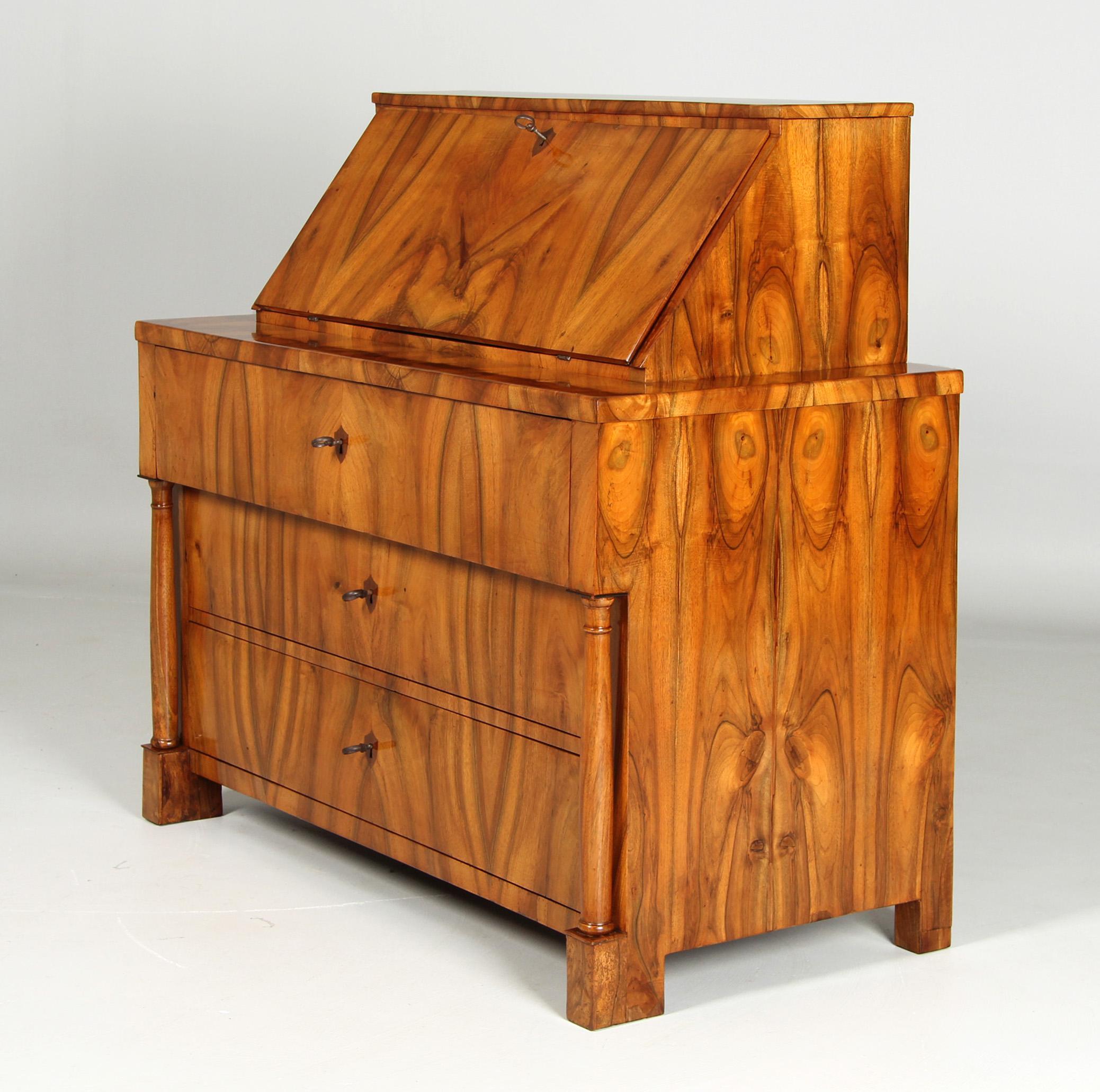 Biedermeier-Kommode des 19. Jahrhunderts mit Sekretär-Kommode, um 1830 im Angebot 4