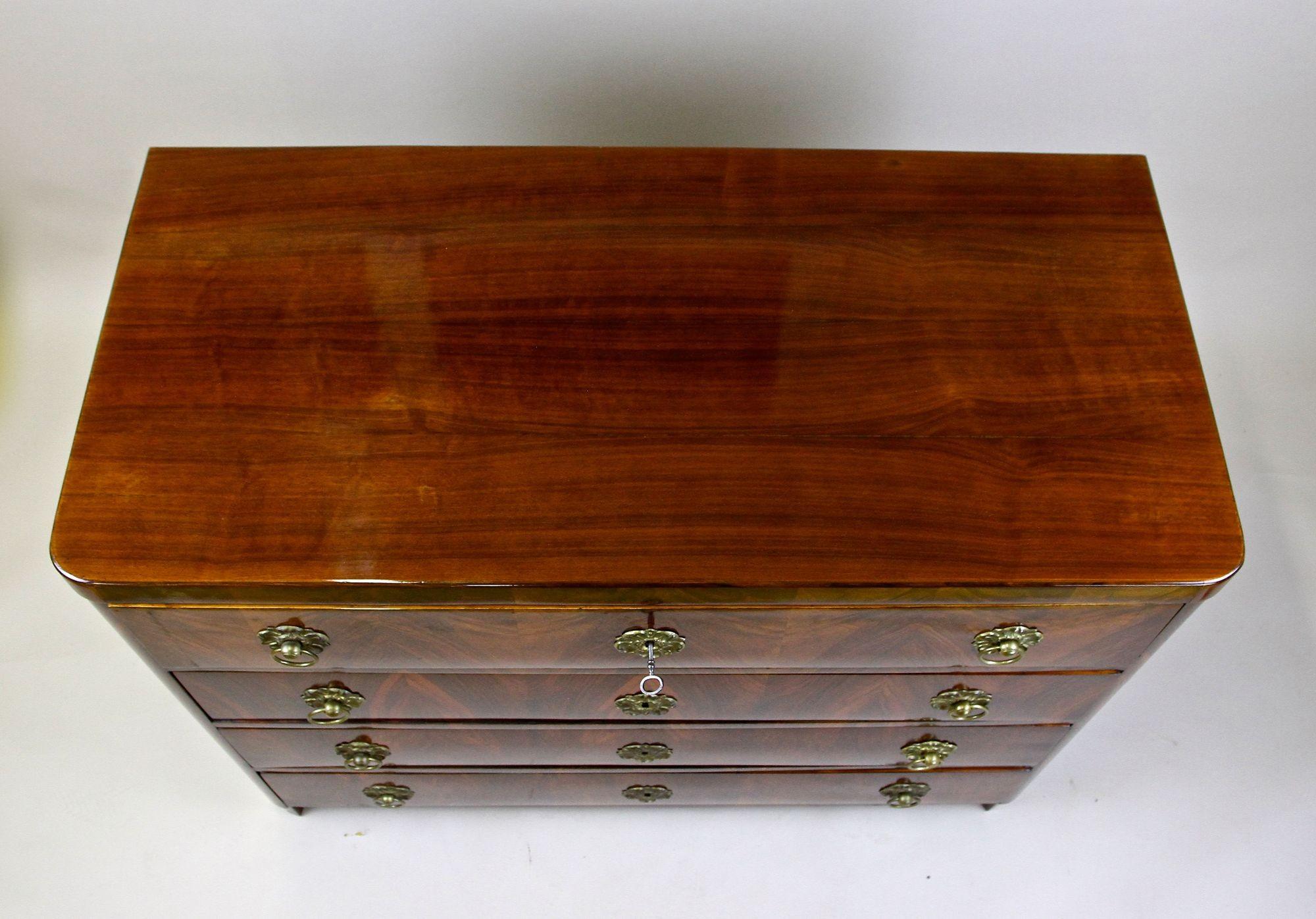 Polished 19th Century Biedermeier Chest of Drawers/ Writing Commode, Austria, ca. 1830 For Sale
